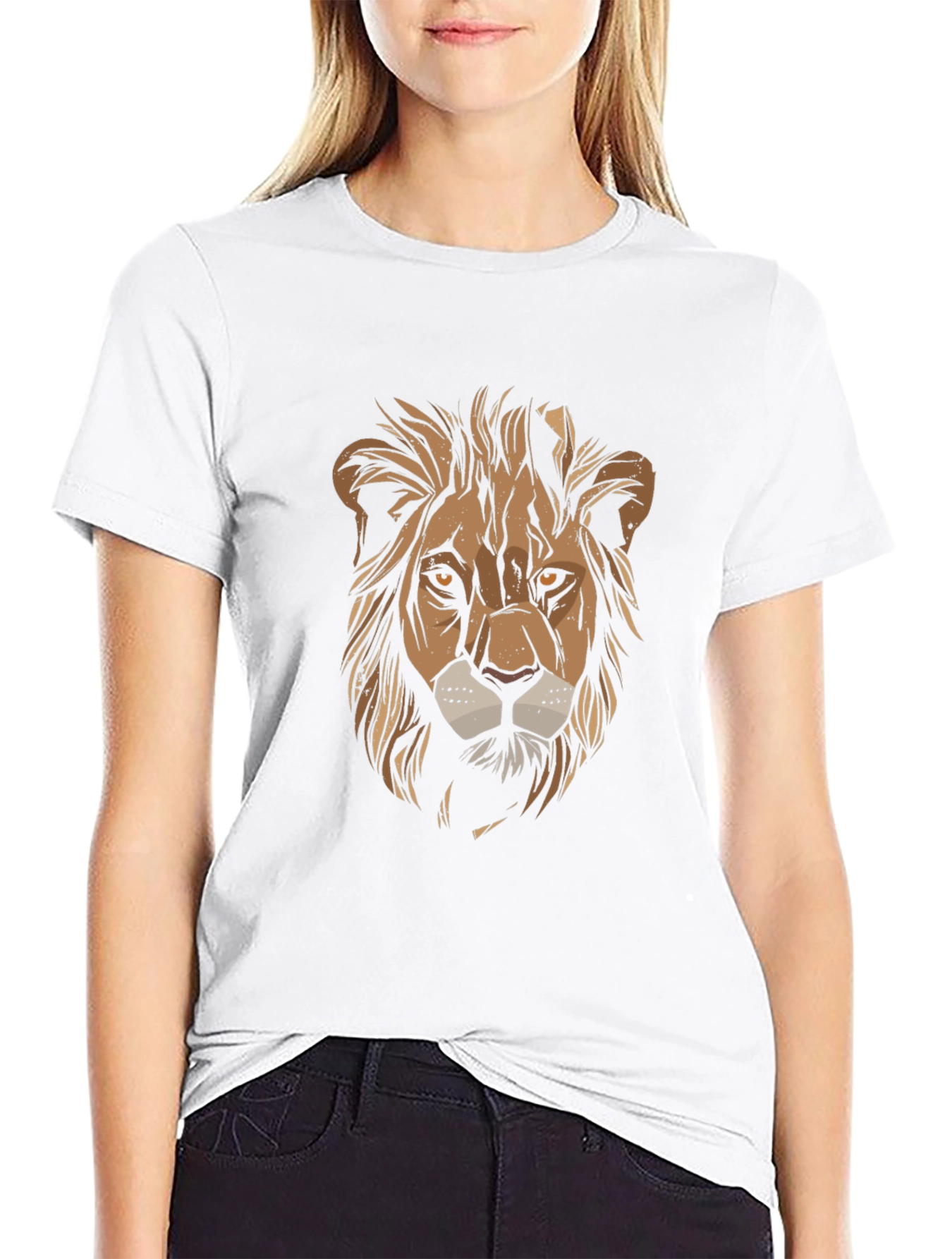 Lion Graphic Print Tee - Mens Casual Shirt