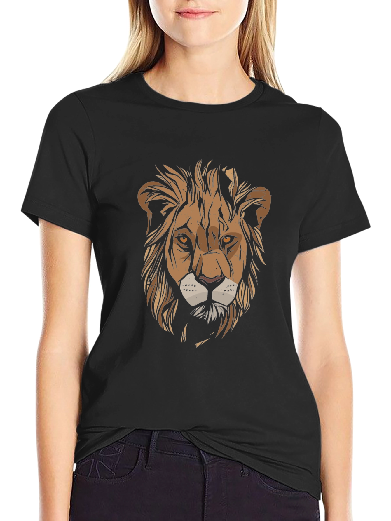Lion Graphic Print Tee - Mens Casual Shirt