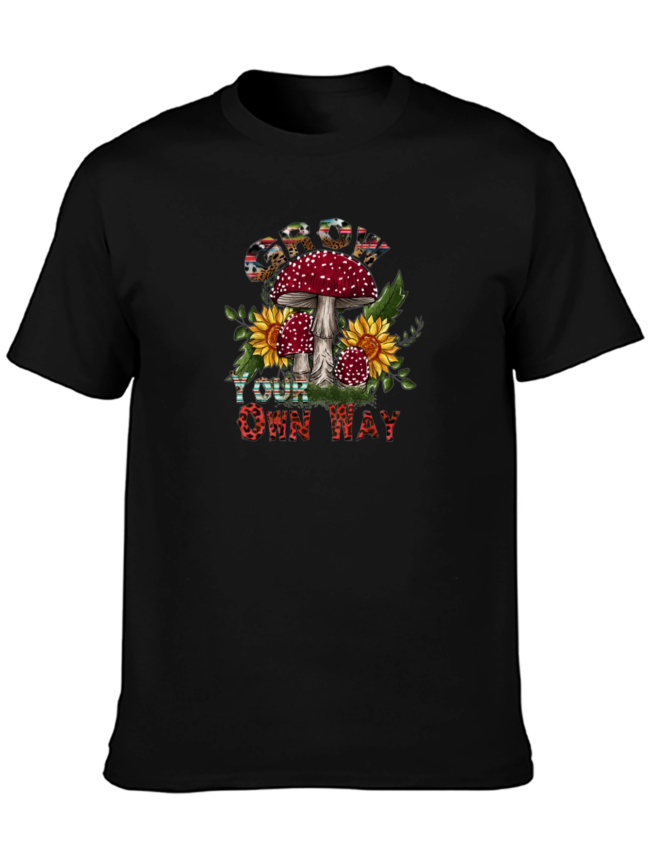 Mushroom Sunflower Graphic Tee