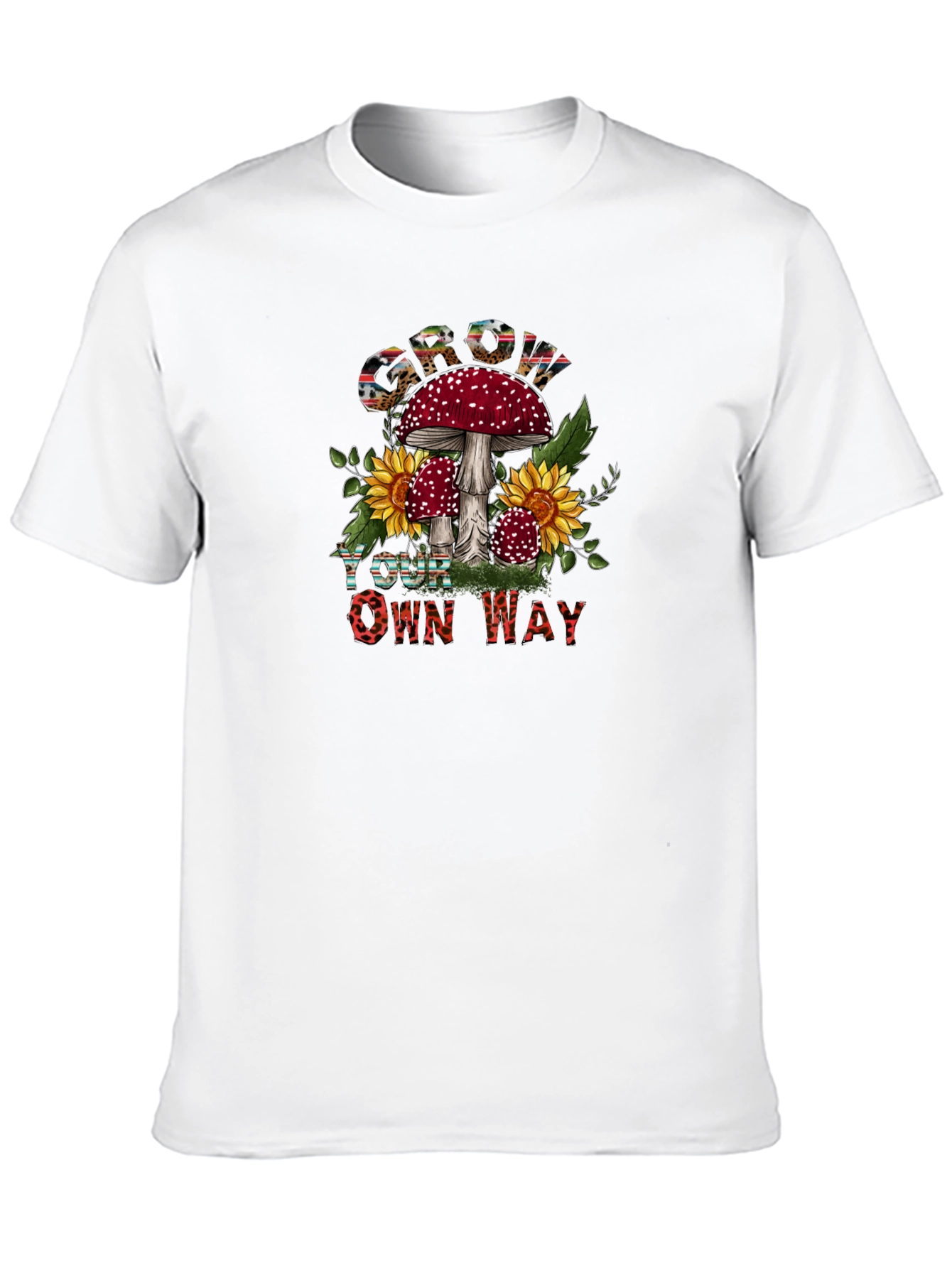 Mushroom Sunflower Graphic Tee