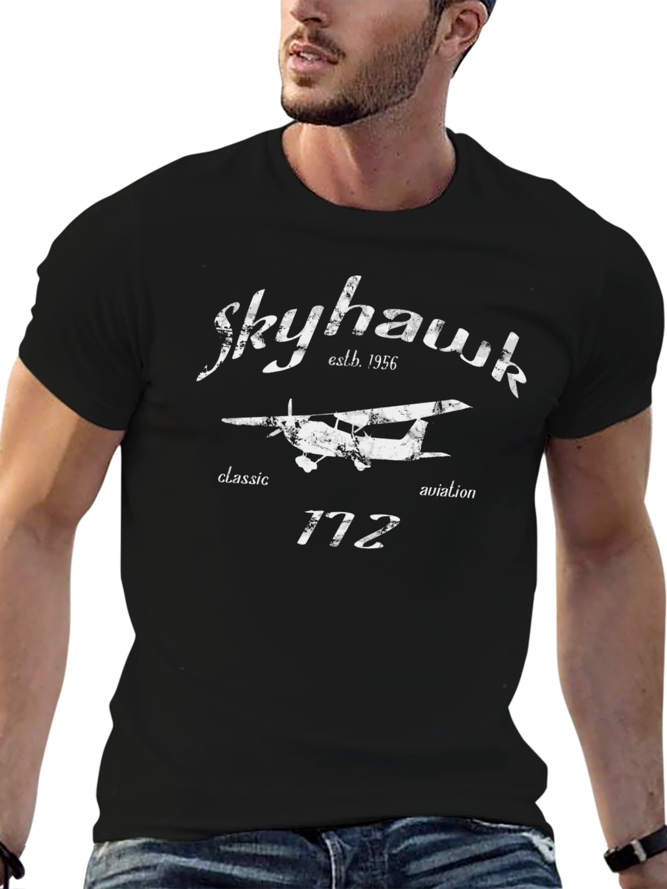 Skyhawk Aviation T-Shirt - Classic Airplane Design