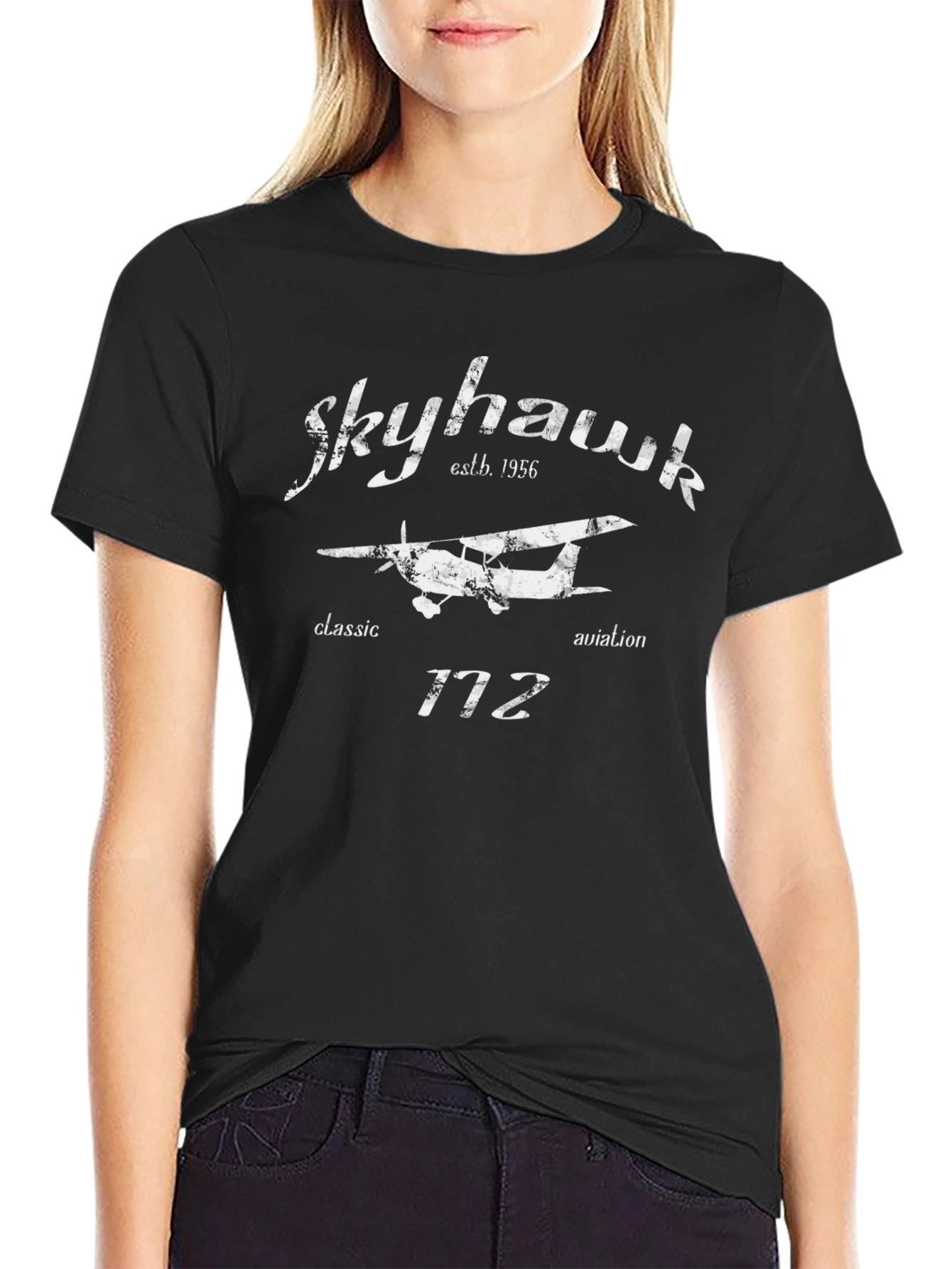 Skyhawk Aviation T-Shirt - Classic Airplane Design