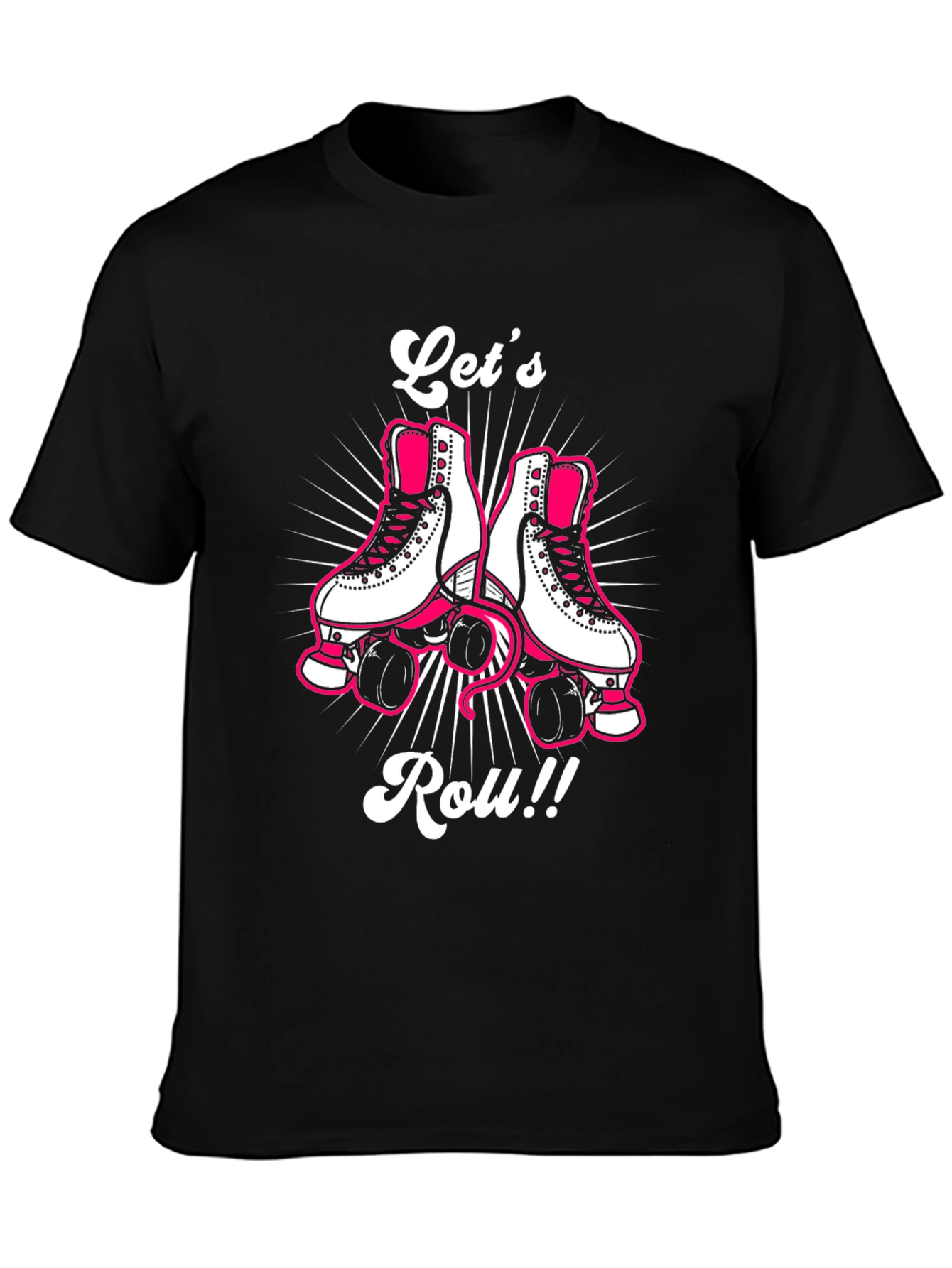 Lets Roll Retro Roller Skate Graphic Tee
