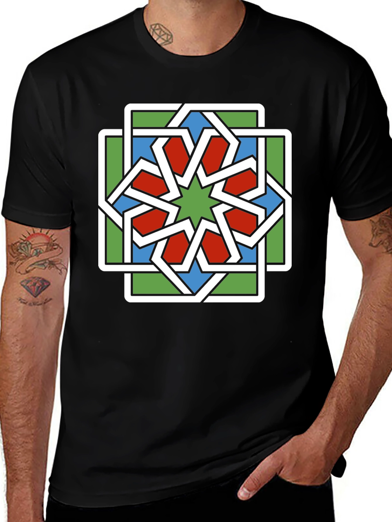 Geometric Star Pattern T-Shirt