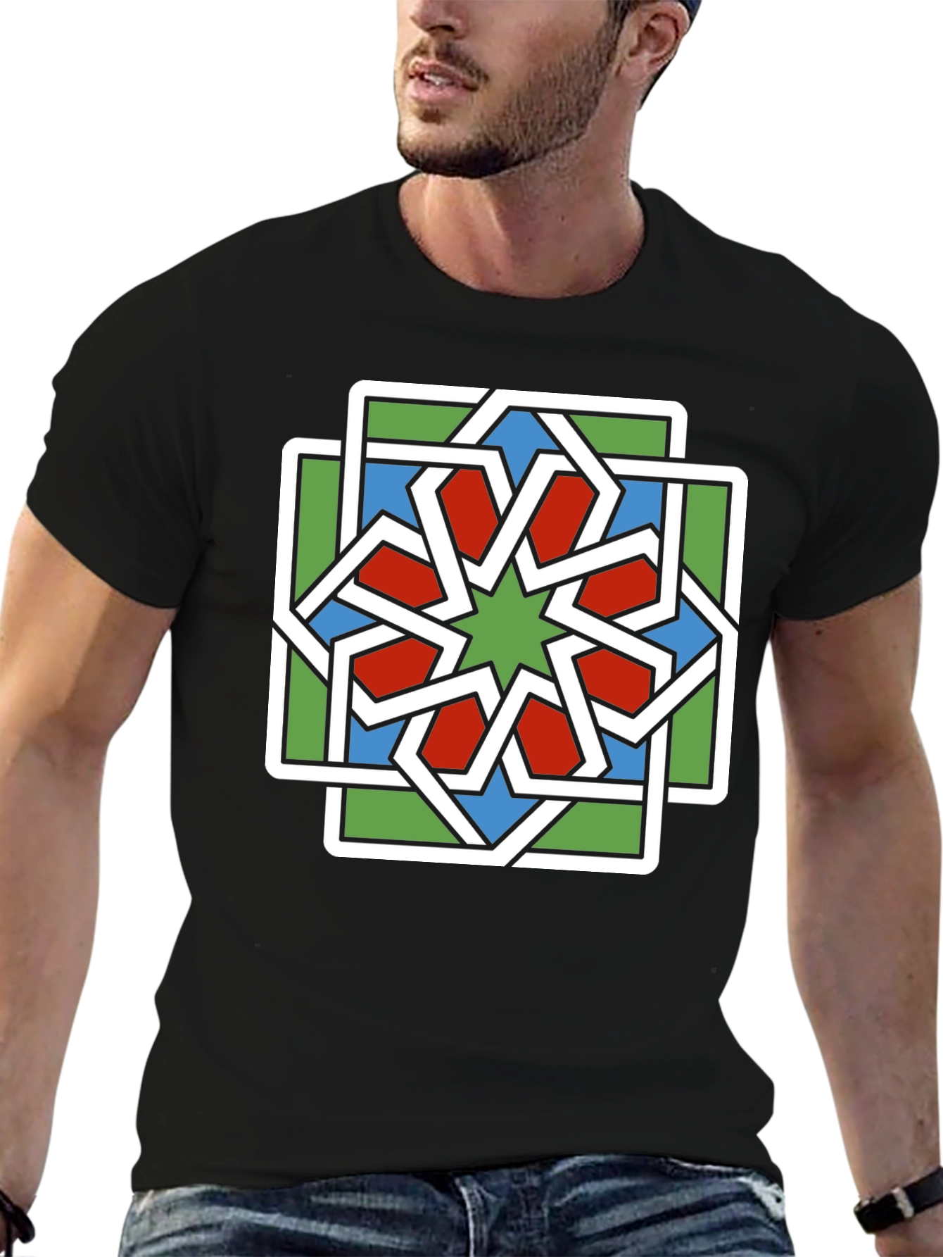 Geometric Star Pattern T-Shirt