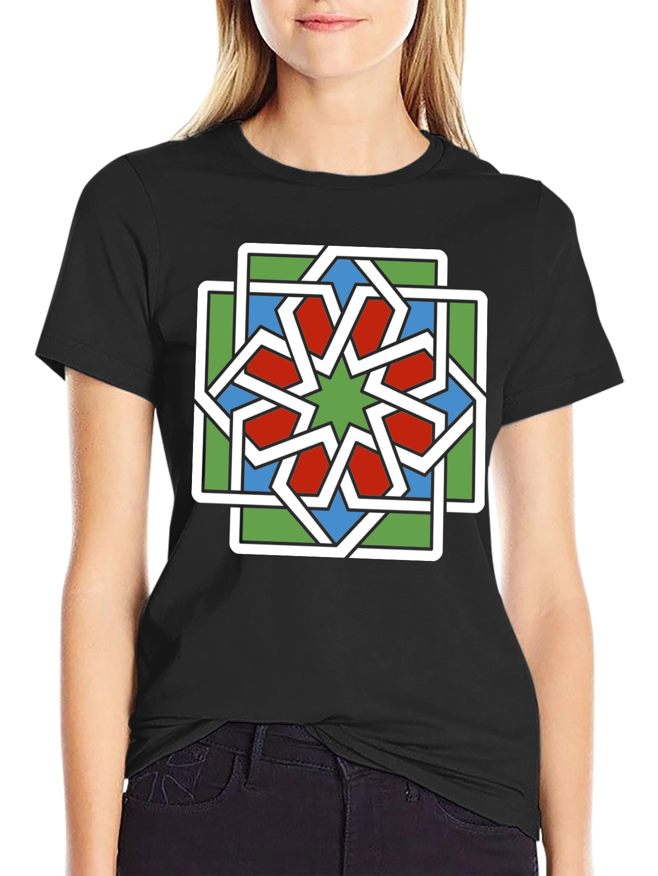 Geometric Star Pattern T-Shirt