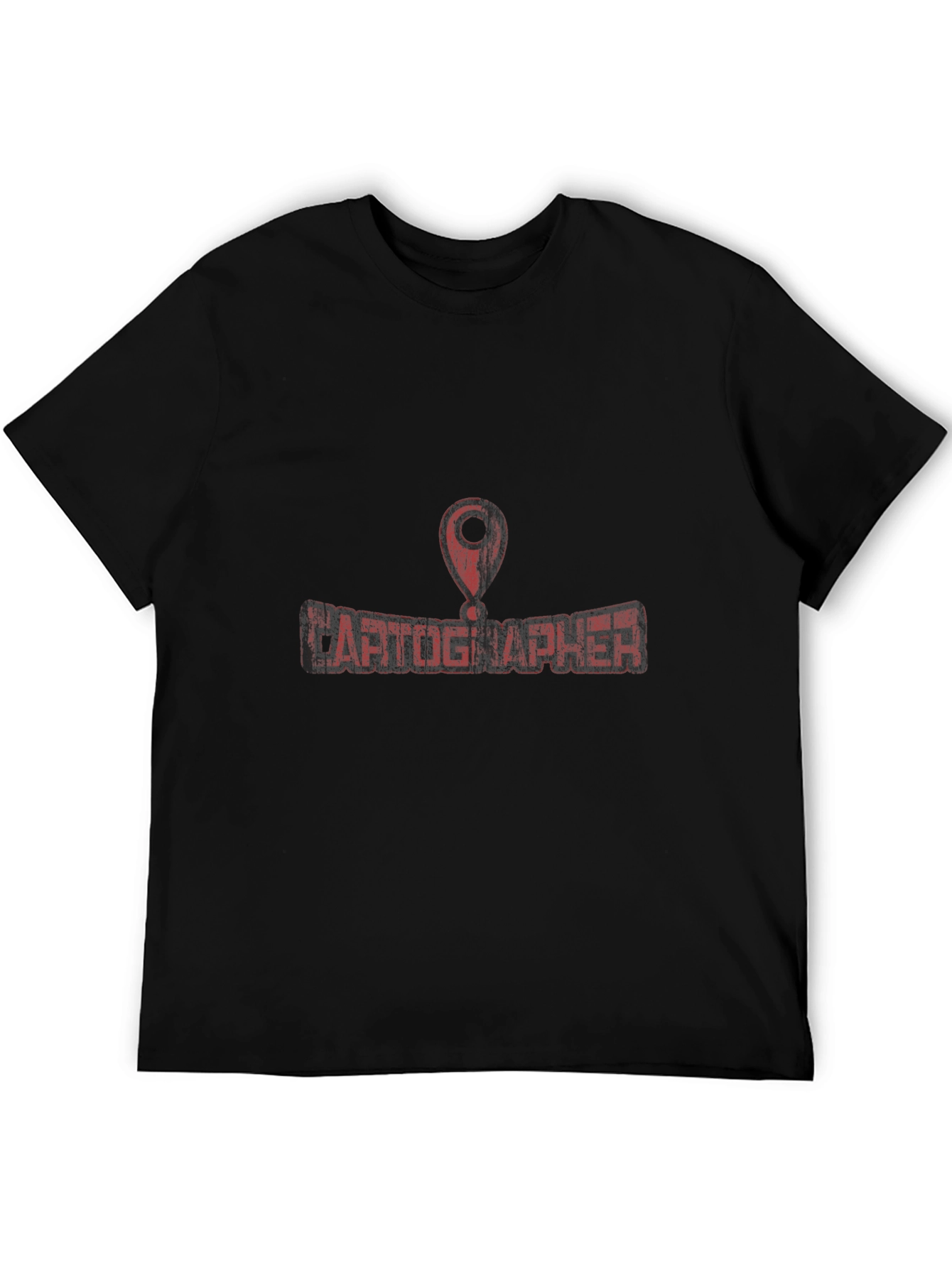 Cartographer T-Shirt - Black with Map Pin Design