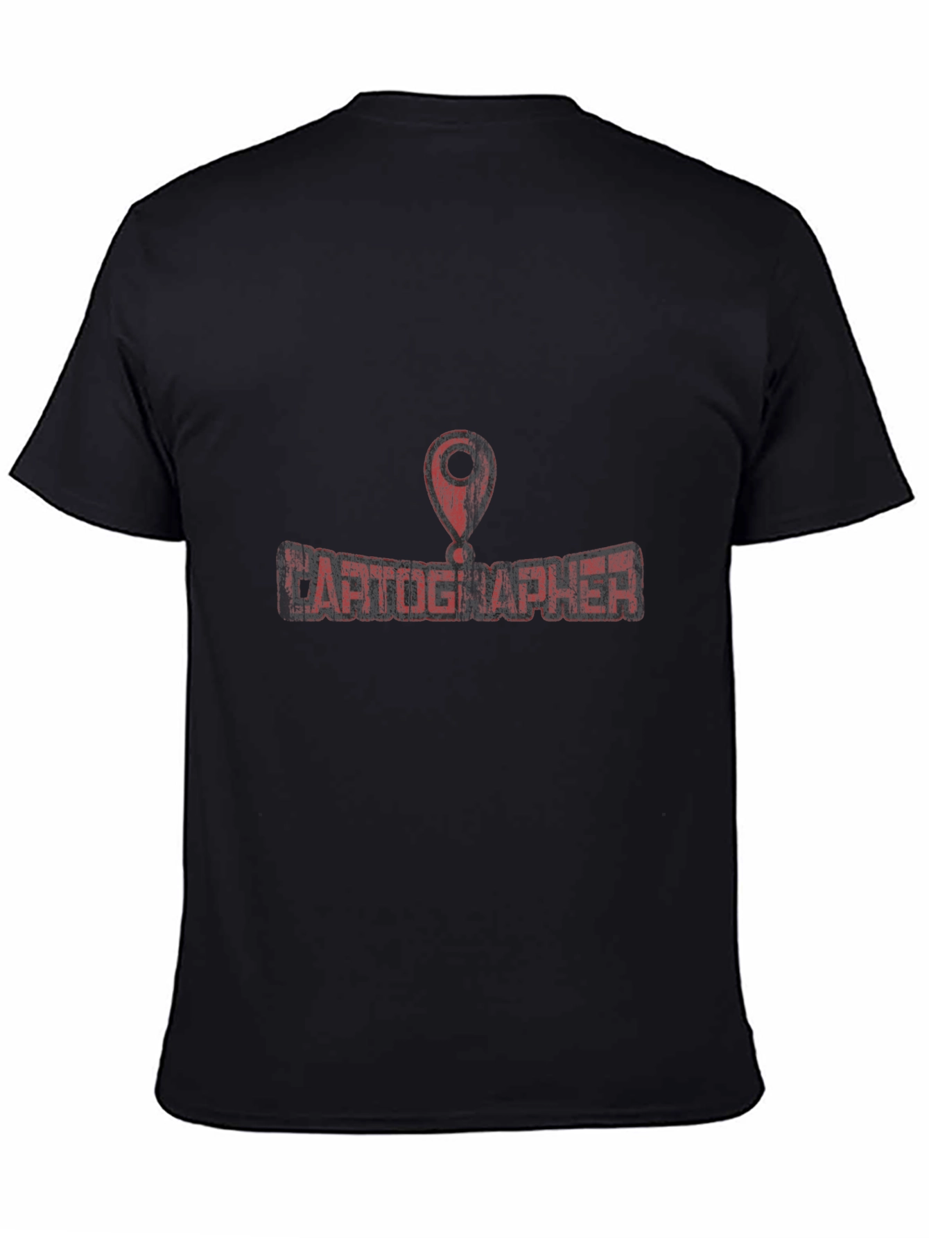 Cartographer T-Shirt - Black with Map Pin Design