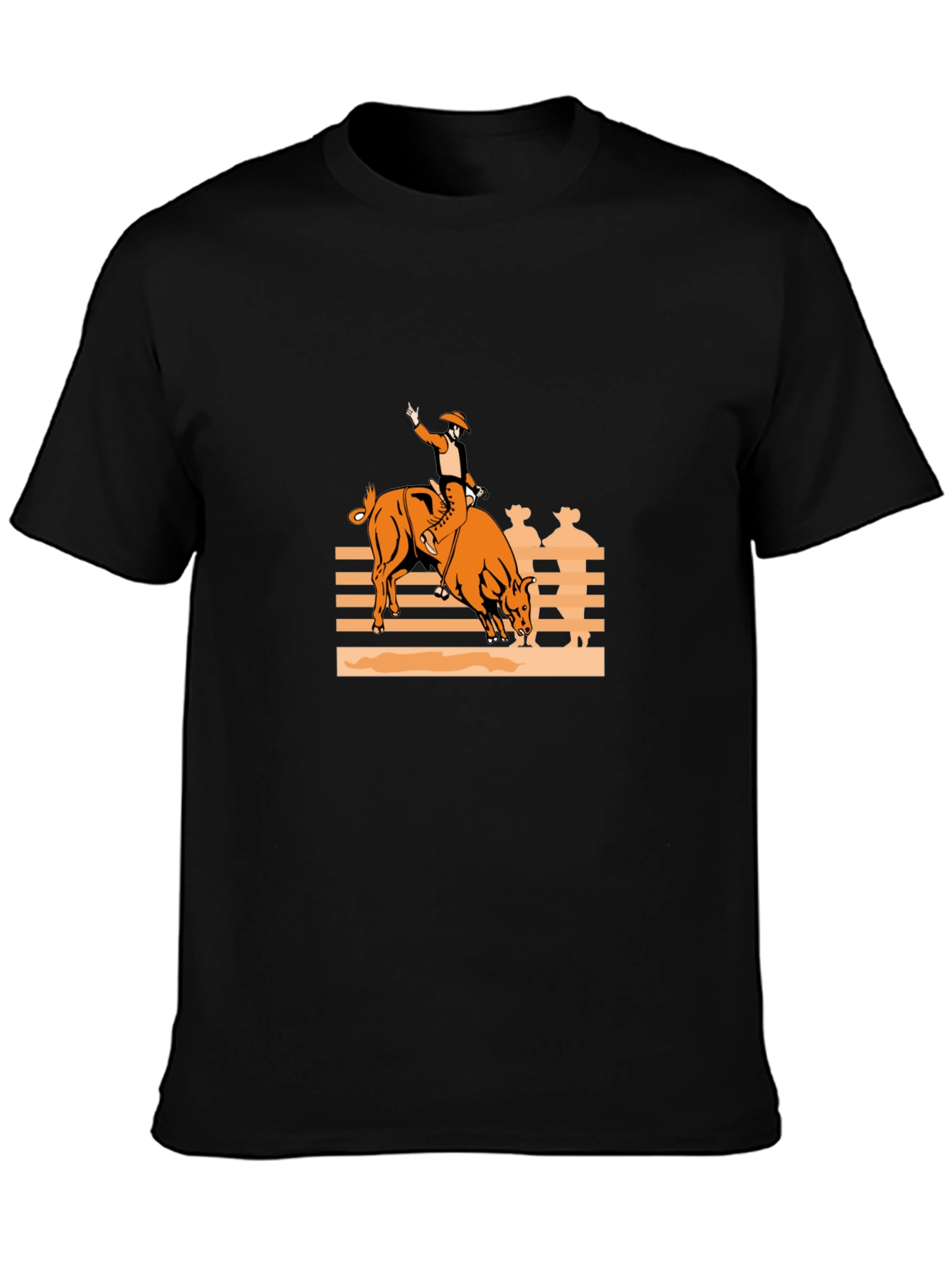 Bull Rider Graphic Tee - Black Cotton Comfort