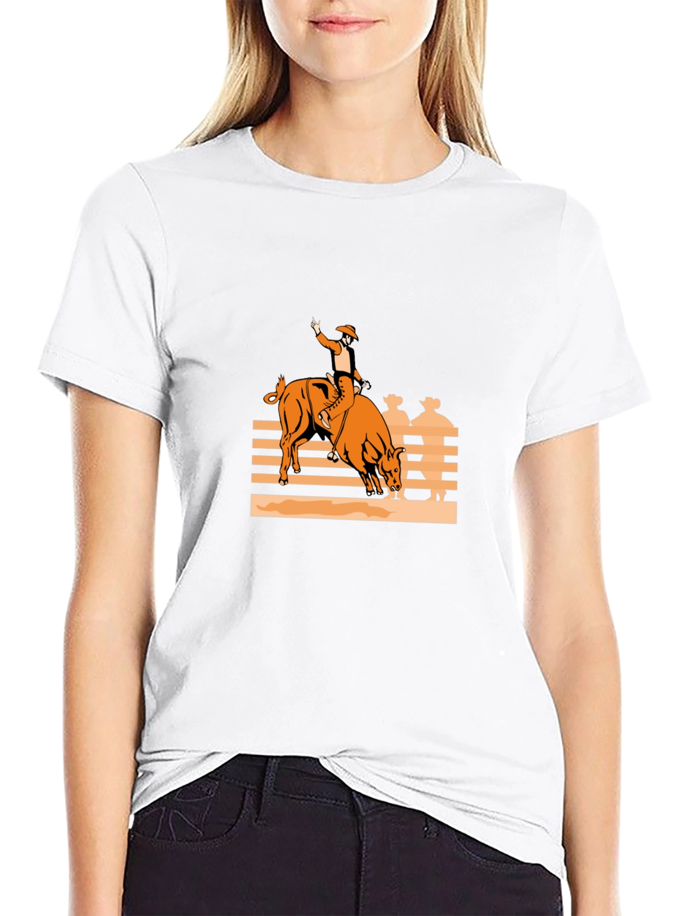 Bull Rider Graphic Tee - Black Cotton Comfort