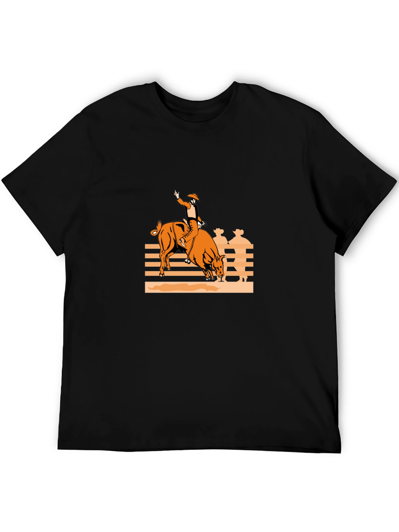 Bull Rider Graphic Tee - Black Cotton Comfort