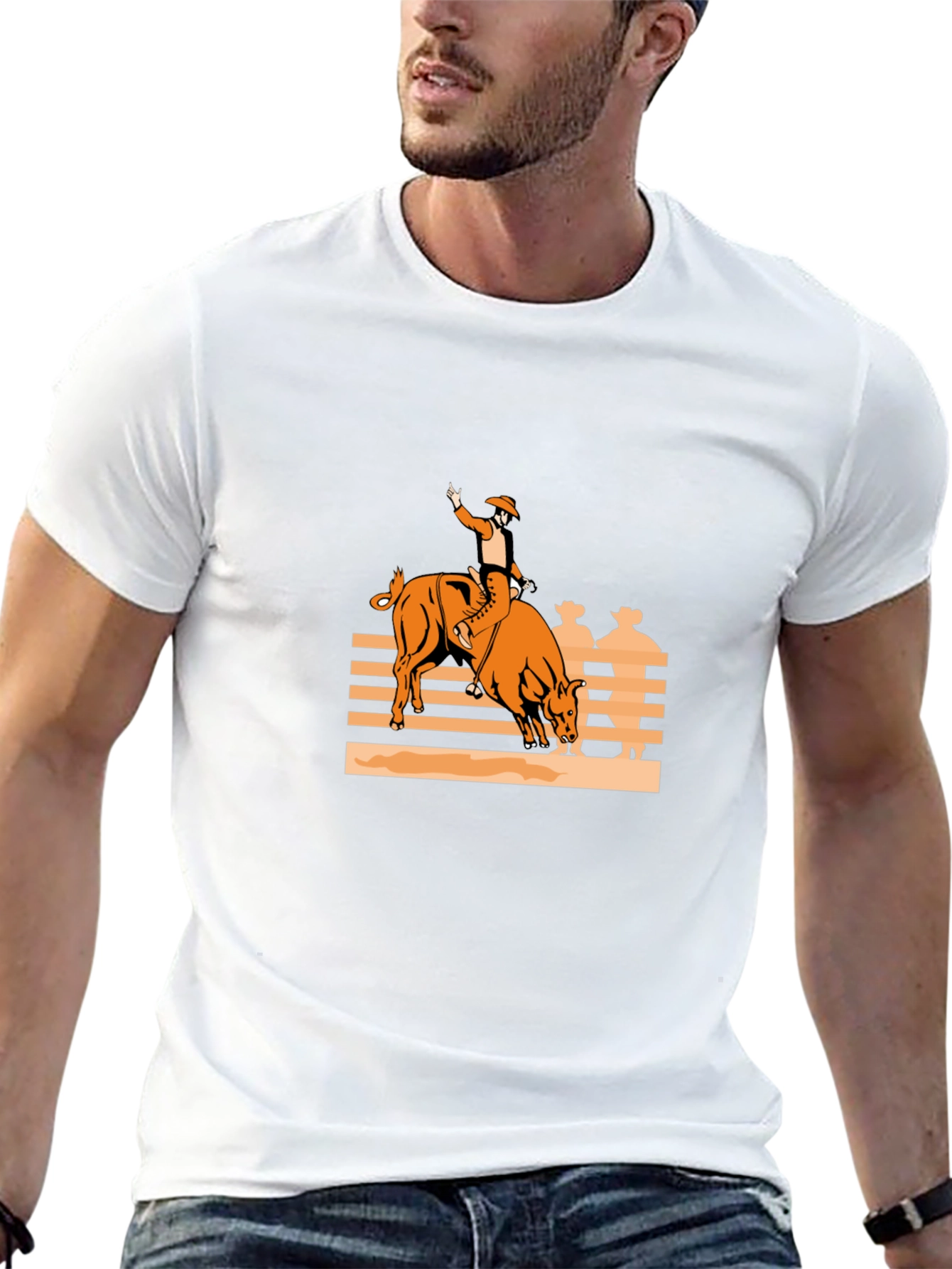 Bull Rider Graphic Tee - Black Cotton Comfort
