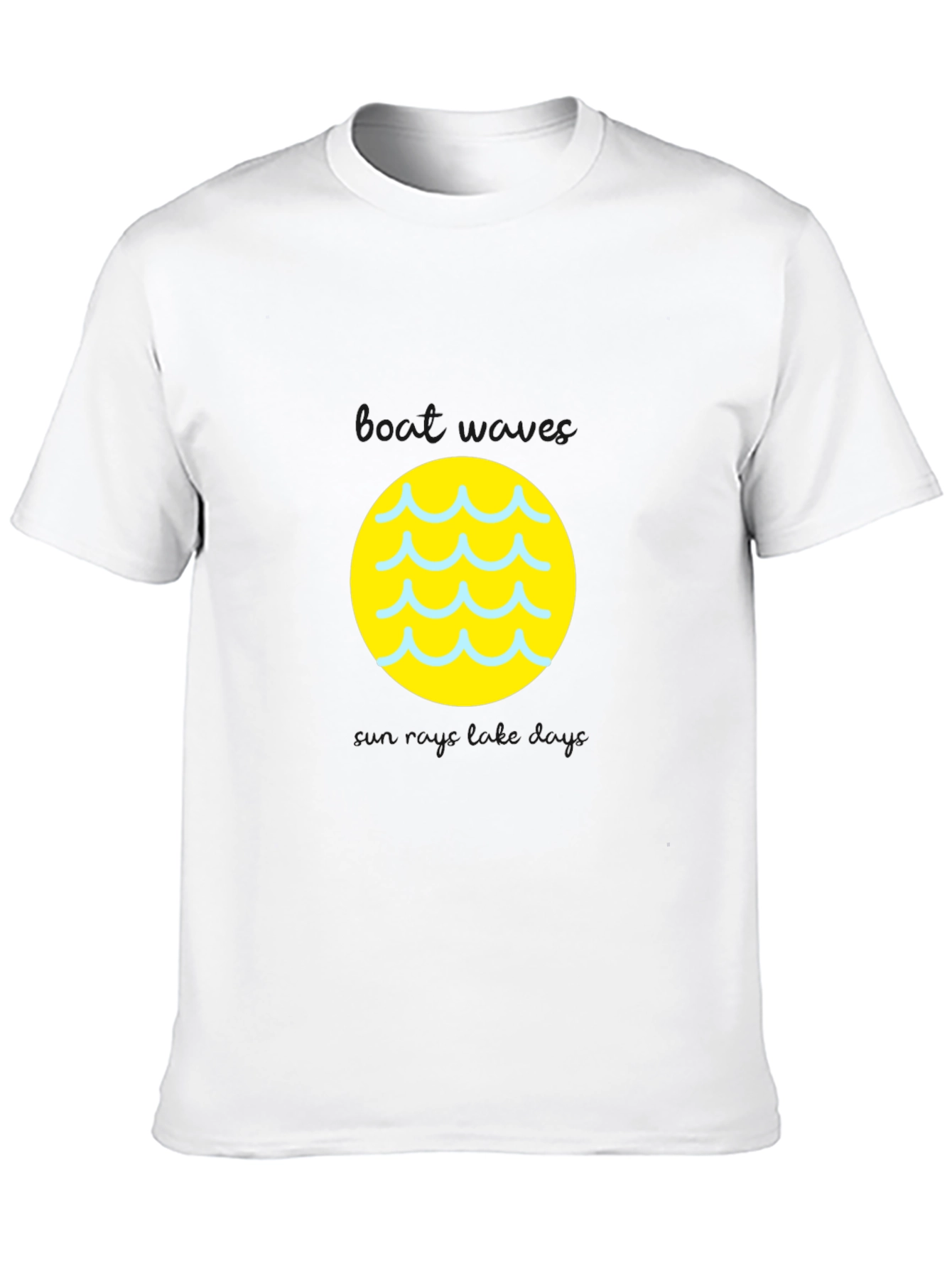 Black Tee with Yellow Wave Circle Graphic