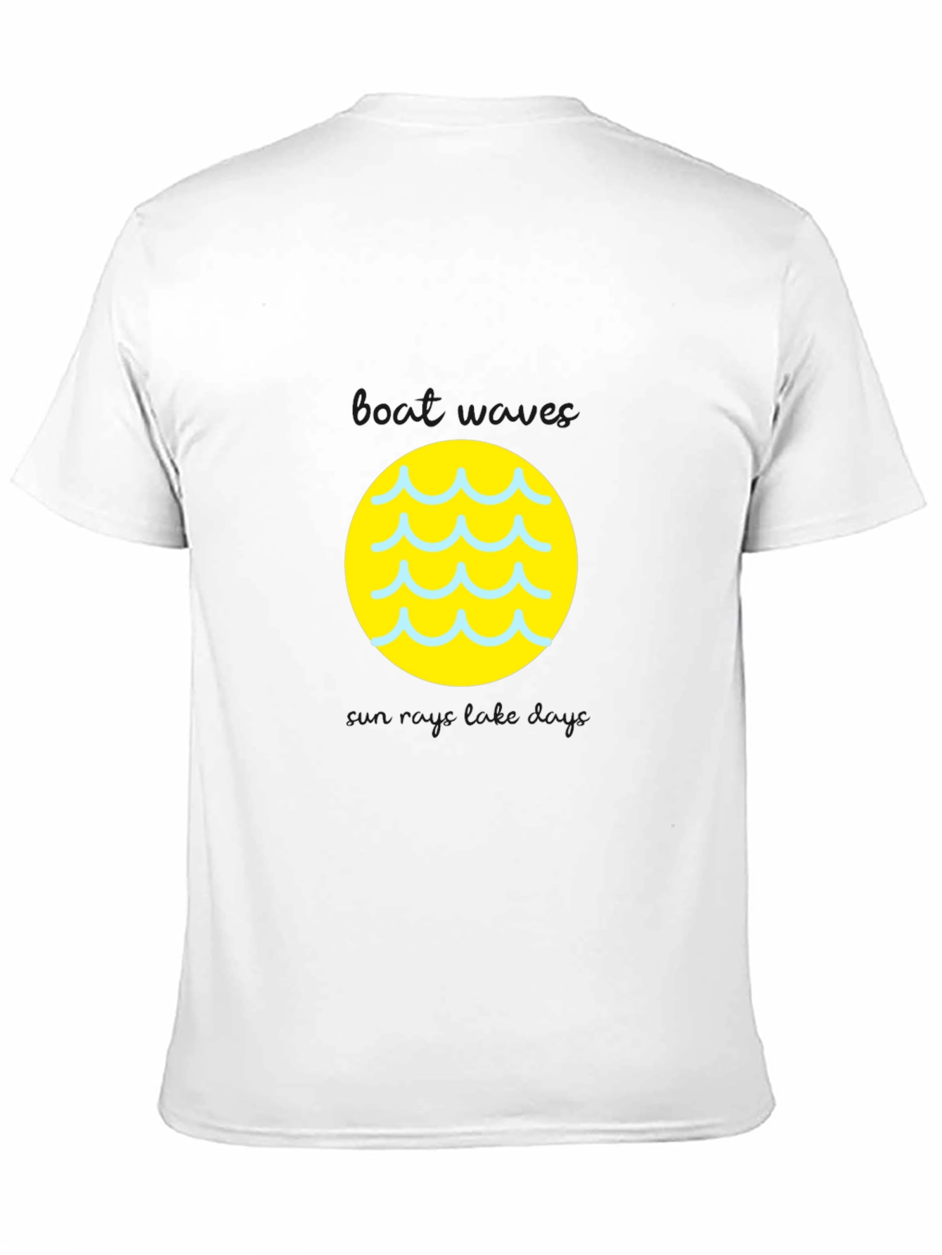 Black Tee with Yellow Wave Circle Graphic