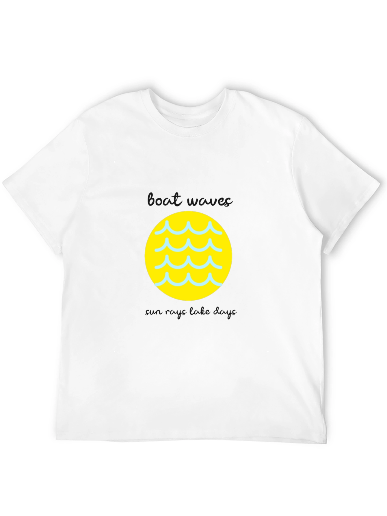 Black Tee with Yellow Wave Circle Graphic