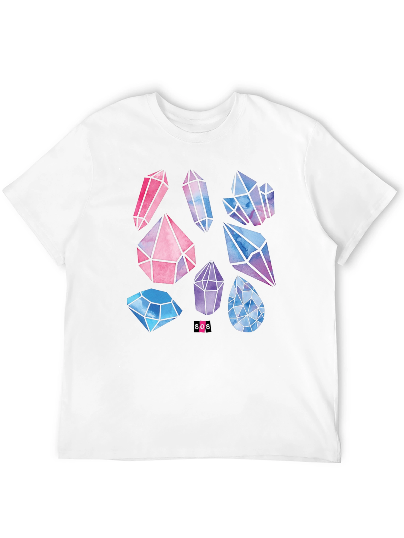 Geometric Crystal Print T-Shirt