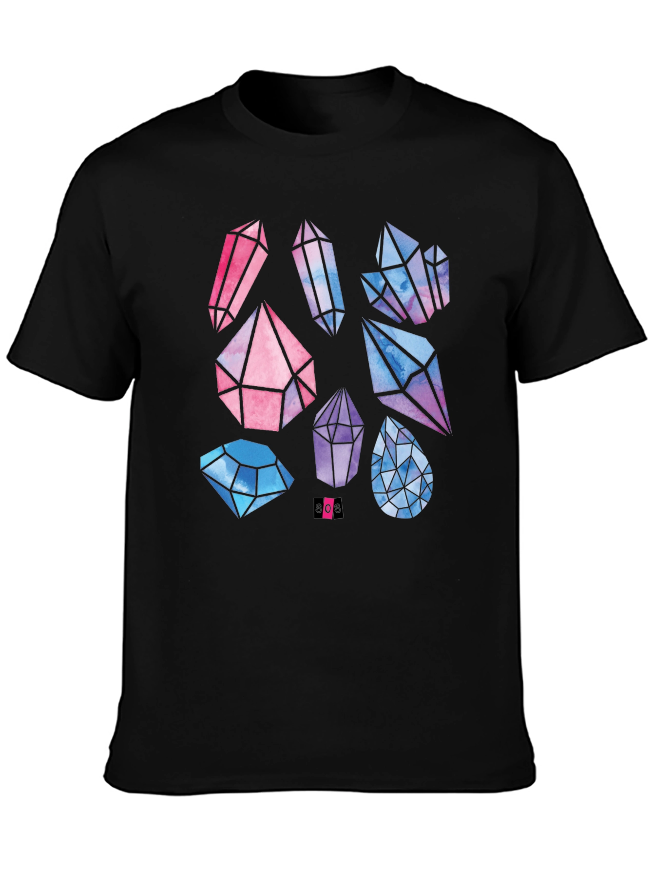 Geometric Crystal Print T-Shirt