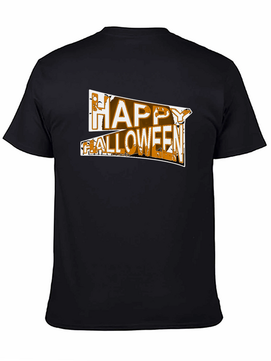 Happy Halloween Graphic Tee - Black Cotton T-Shirt