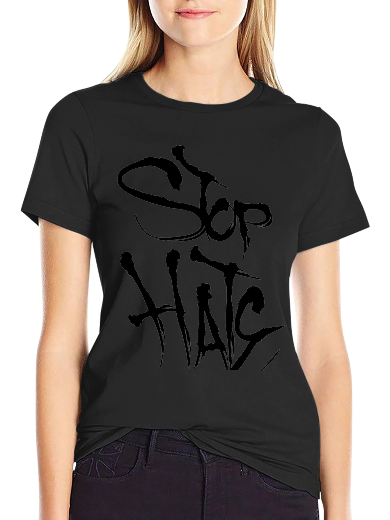 Stop Hate Black T-Shirt - Anti-Bullying Tee
