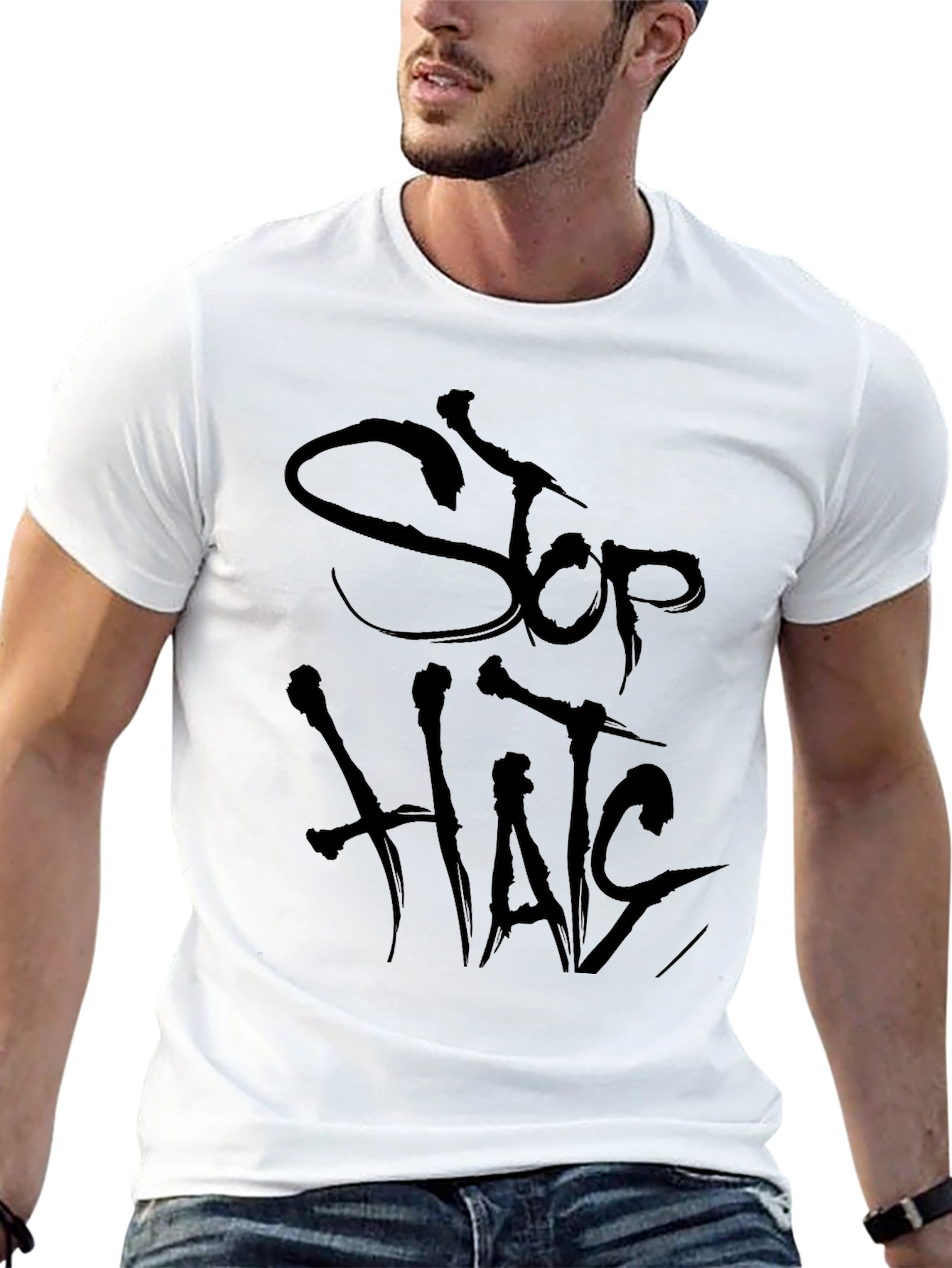 Stop Hate Black T-Shirt - Anti-Bullying Tee