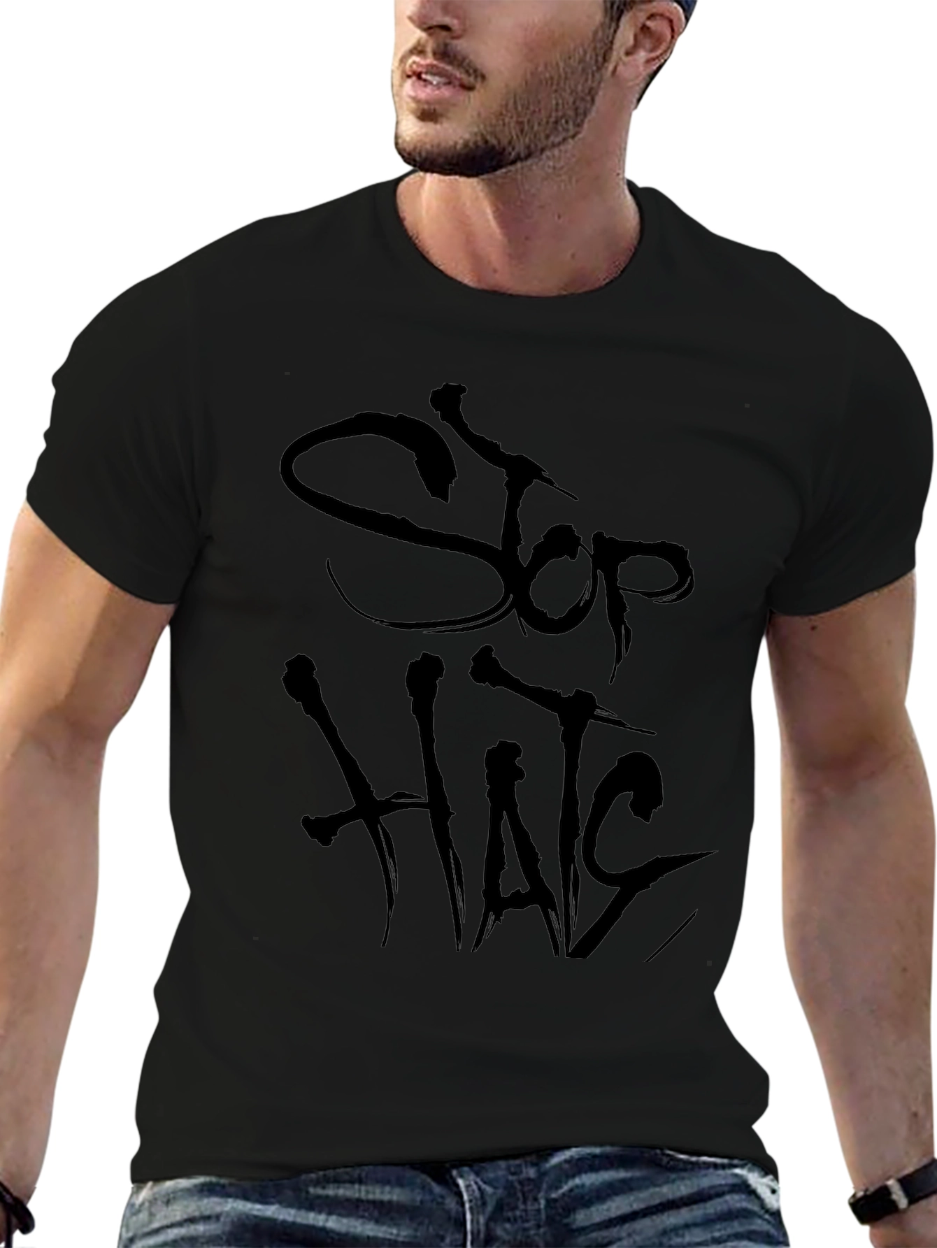 Stop Hate Black T-Shirt - Anti-Bullying Tee
