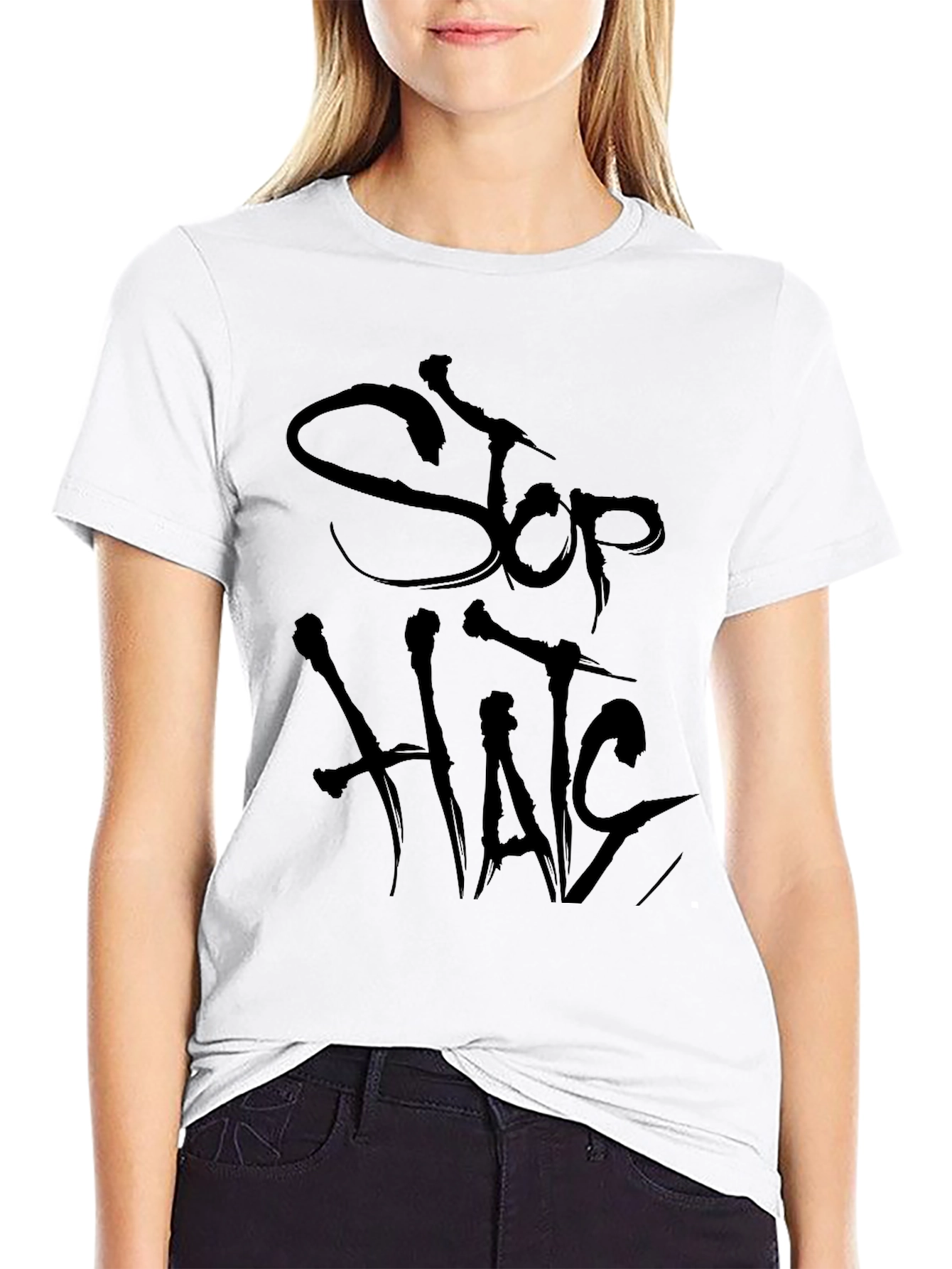 Stop Hate Black T-Shirt - Anti-Bullying Tee