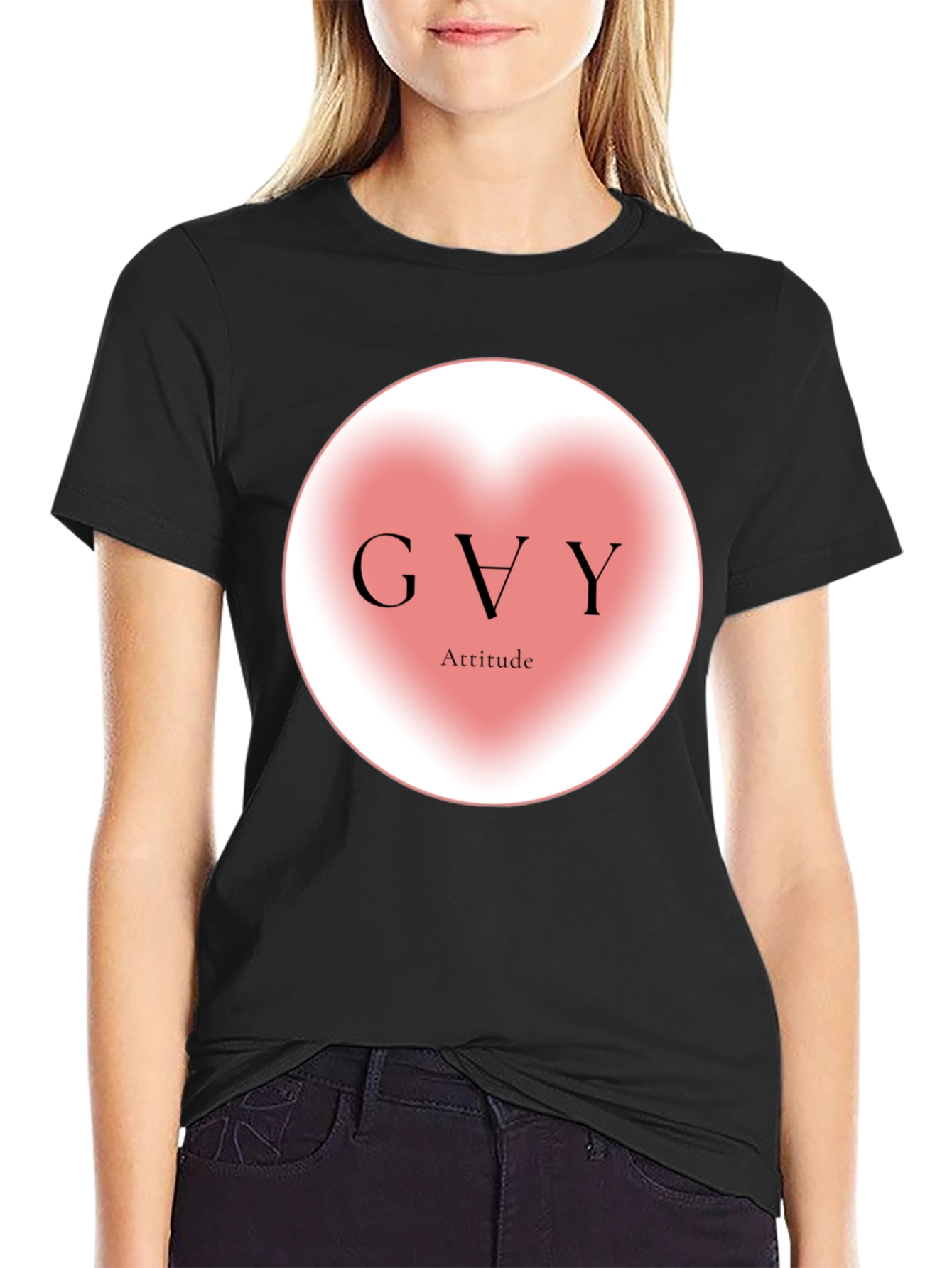 GVY Attitude Black Graphic T-Shirt