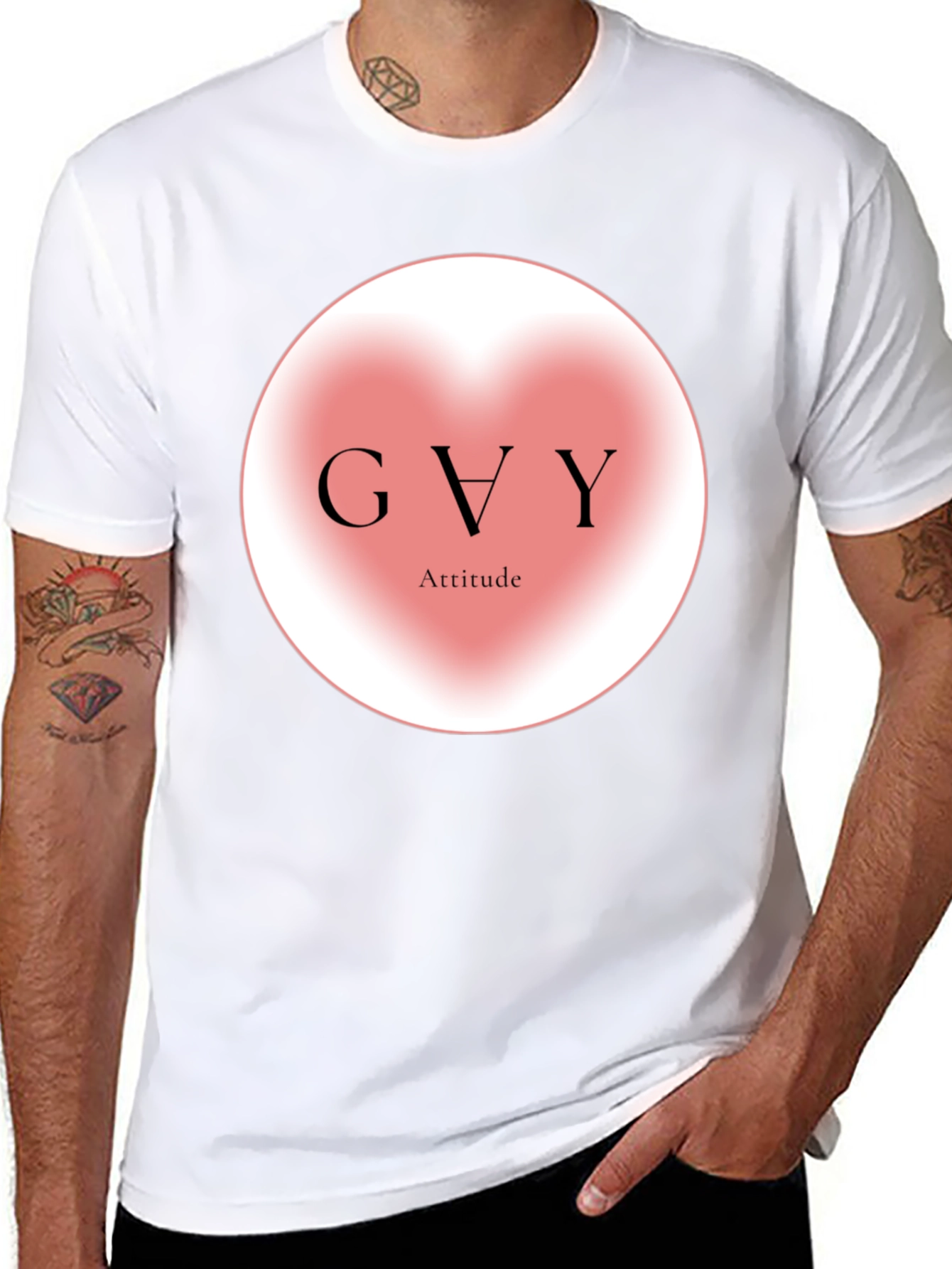 GVY Attitude Black Graphic T-Shirt