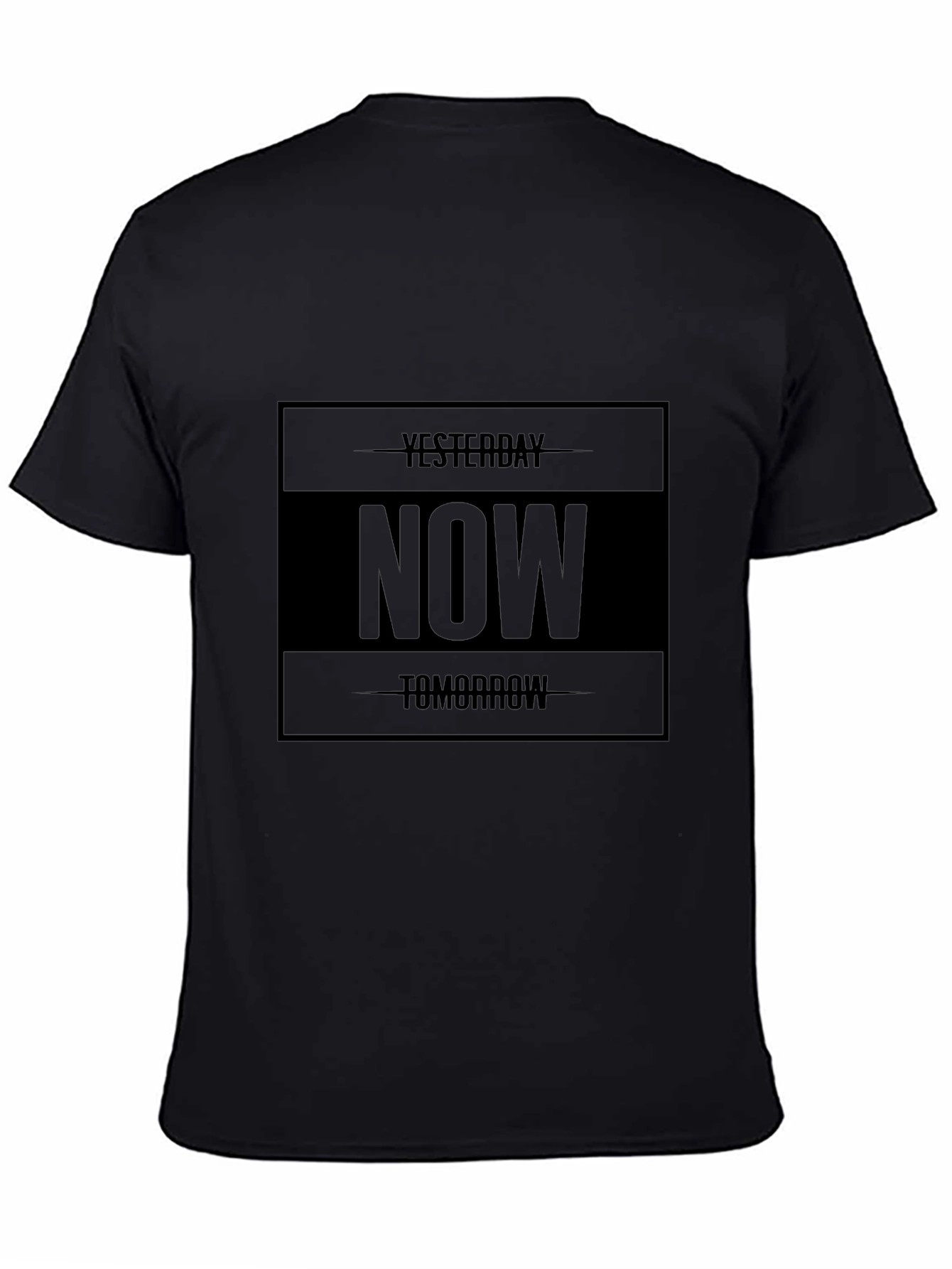 Mens Black Now Graphic Tee