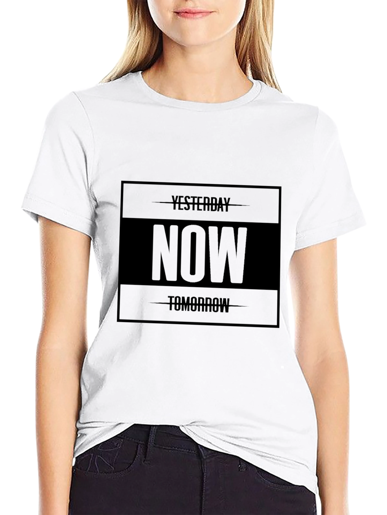 Mens Black Now Graphic Tee