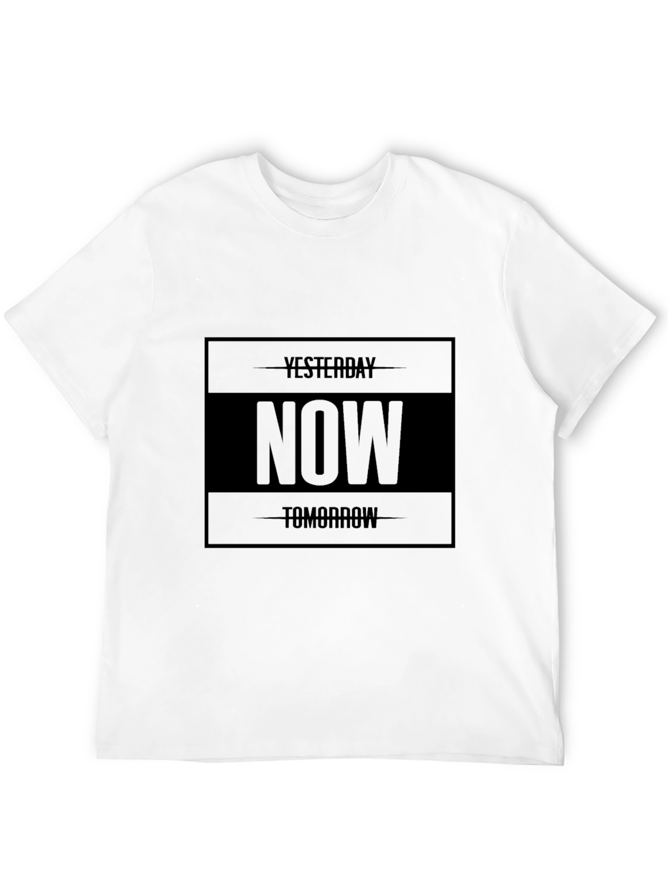 Mens Black Now Graphic Tee