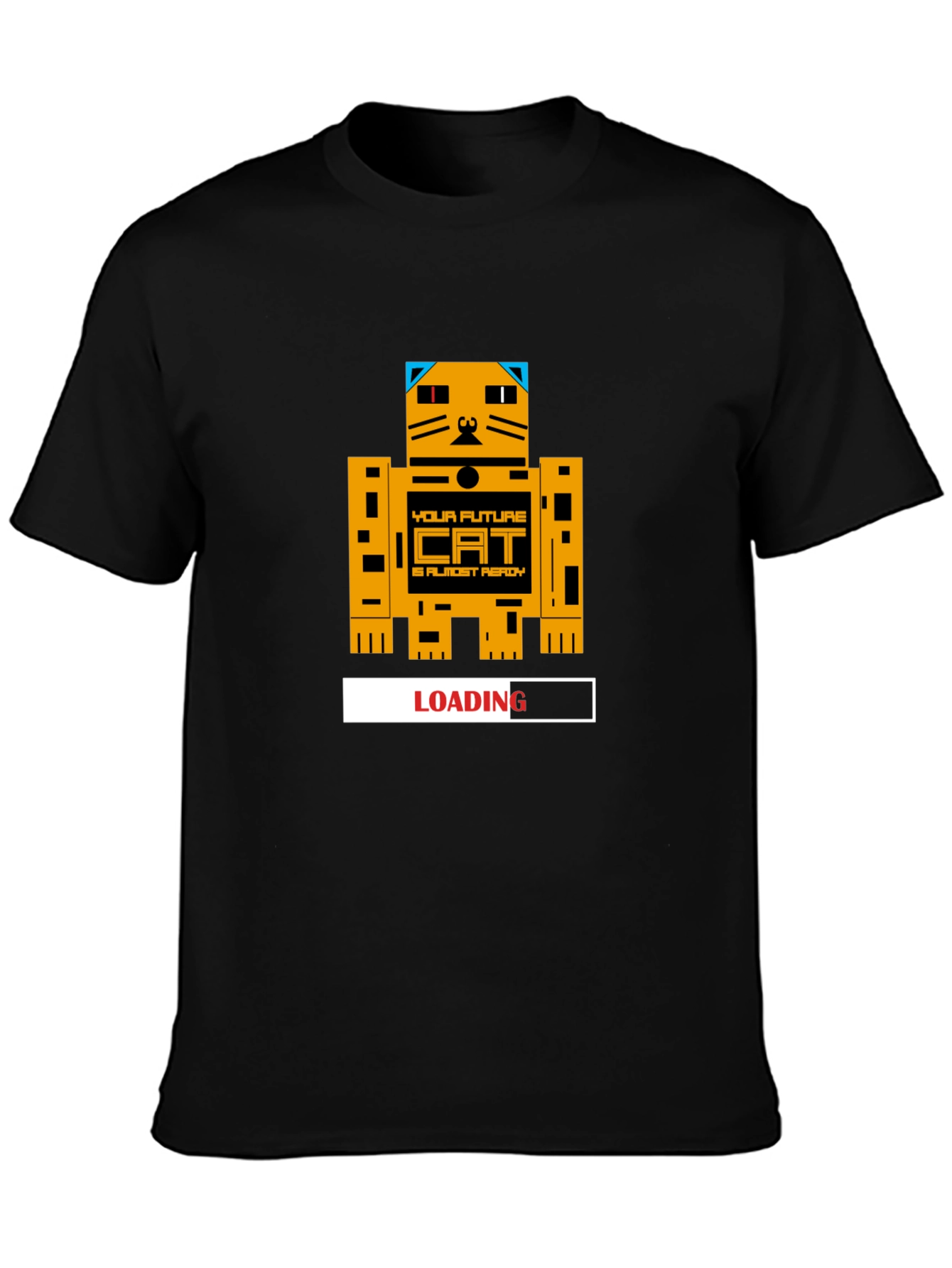 Future Cat Loading Graphic T-Shirt