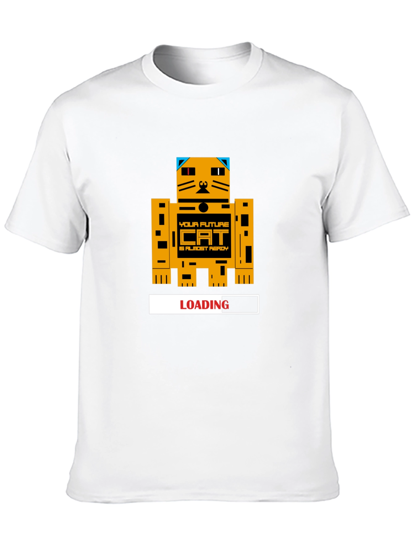 Future Cat Loading Graphic T-Shirt