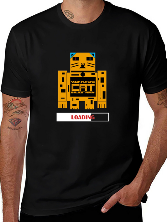 Future Cat Loading Graphic T-Shirt