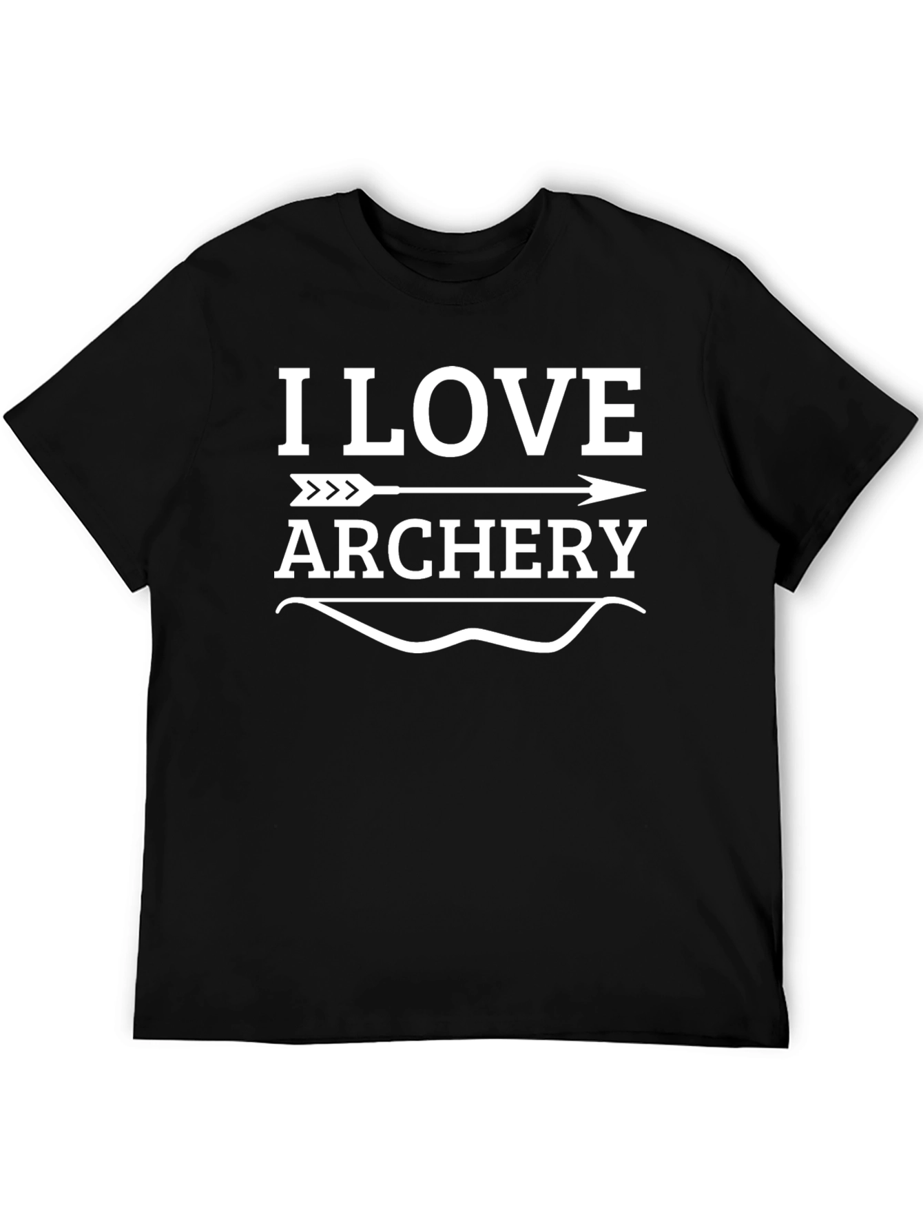 I Love Archery Graphic T-Shirt - Black