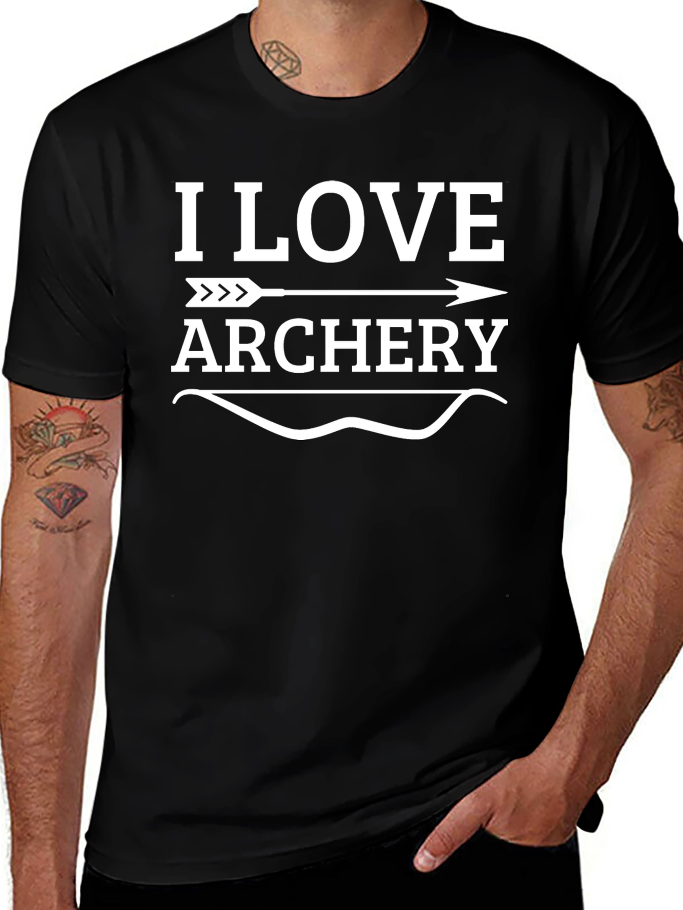 I Love Archery Graphic T-Shirt - Black
