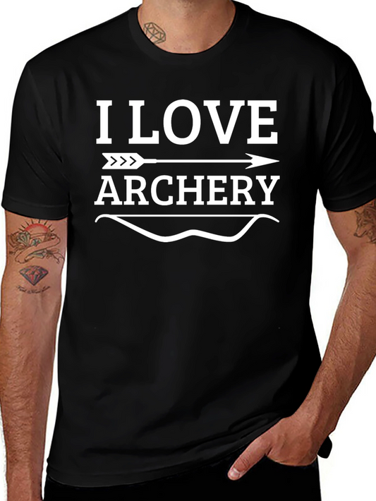 I Love Archery Graphic T-Shirt - Black