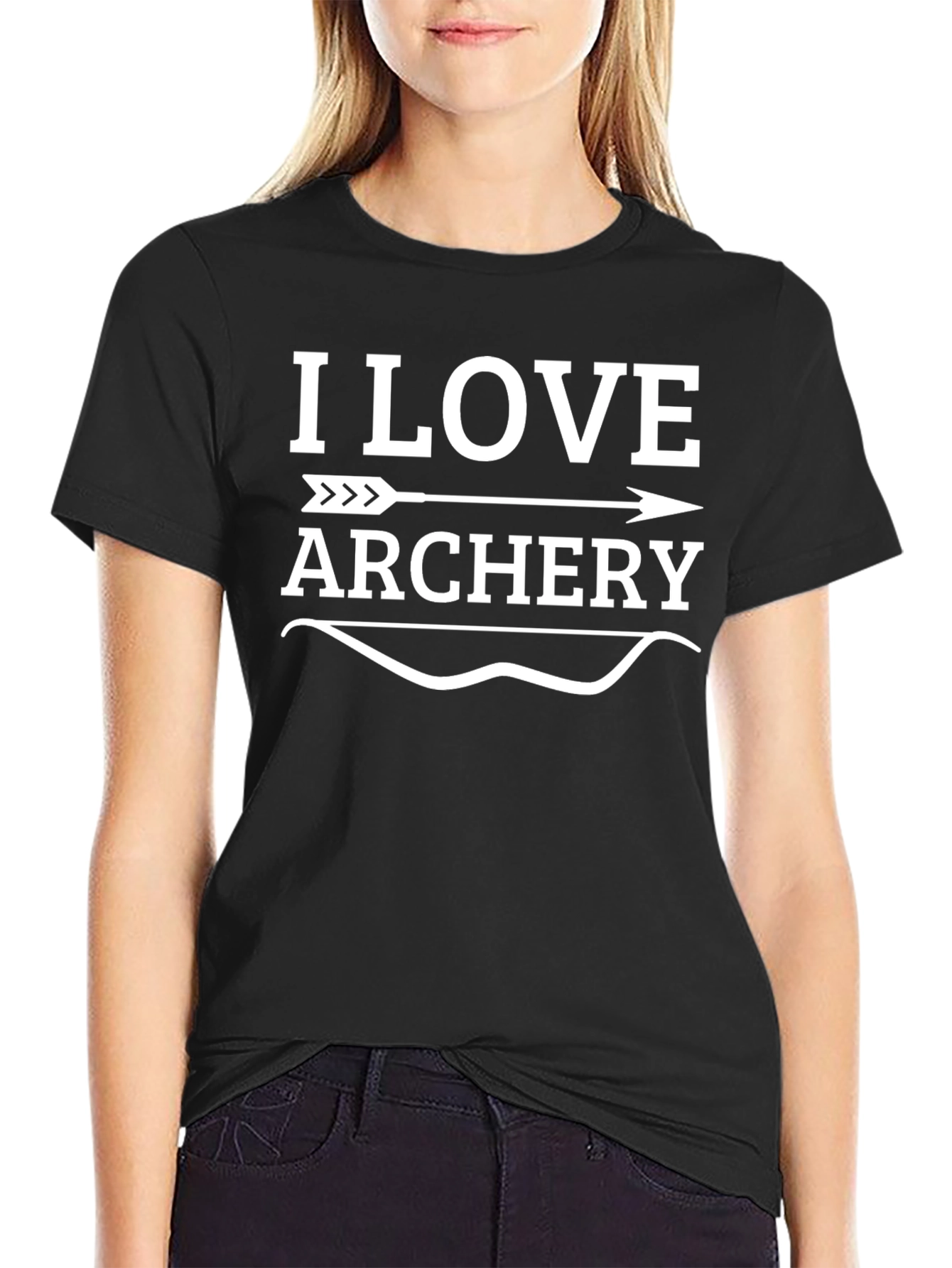 I Love Archery Graphic T-Shirt - Black