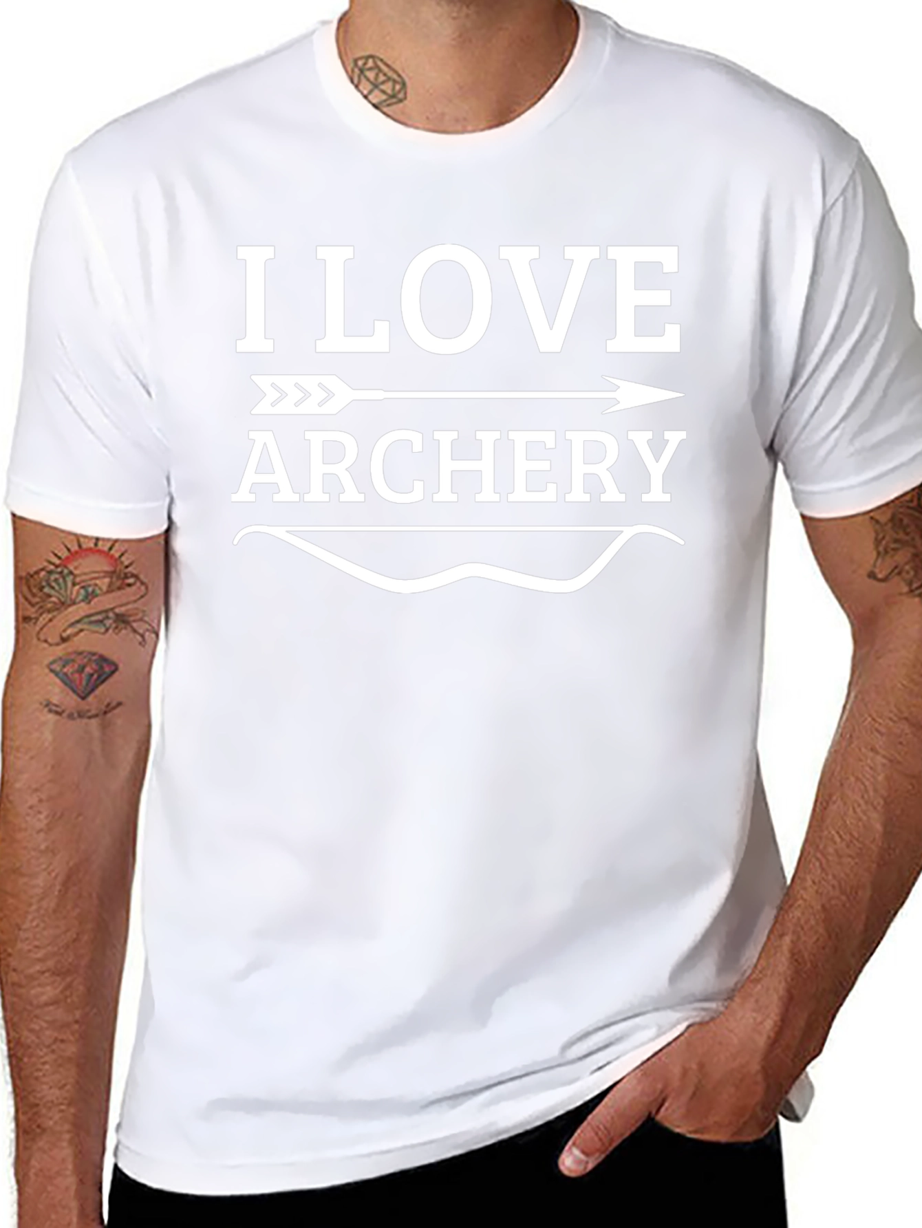 I Love Archery Graphic T-Shirt - Black
