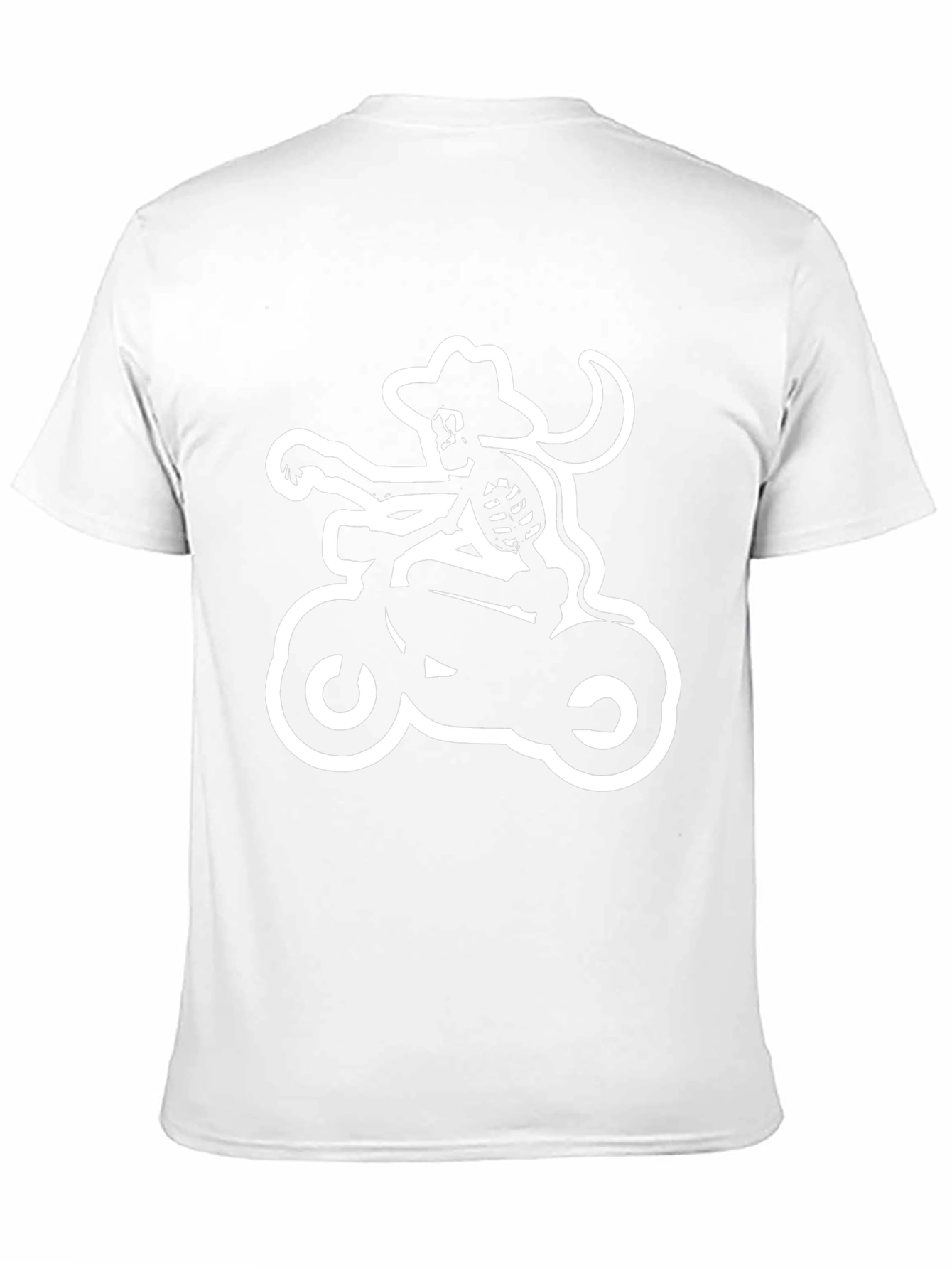 Skeleton Cowboy Motorcycle Black T-Shirt