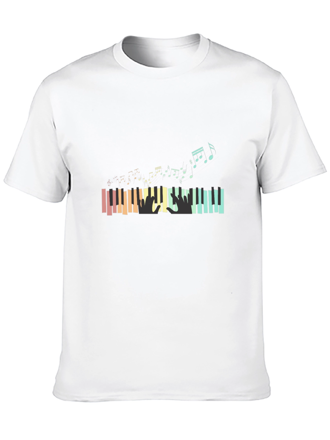 Piano Keys & Music Notes Graphic T-Shirt