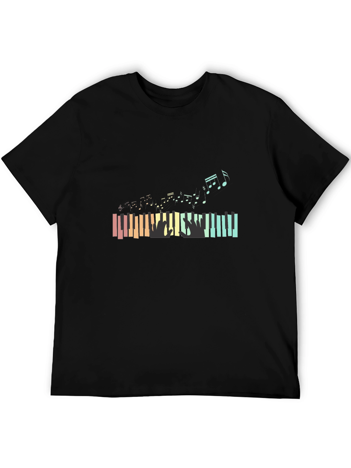 Piano Keys & Music Notes Graphic T-Shirt