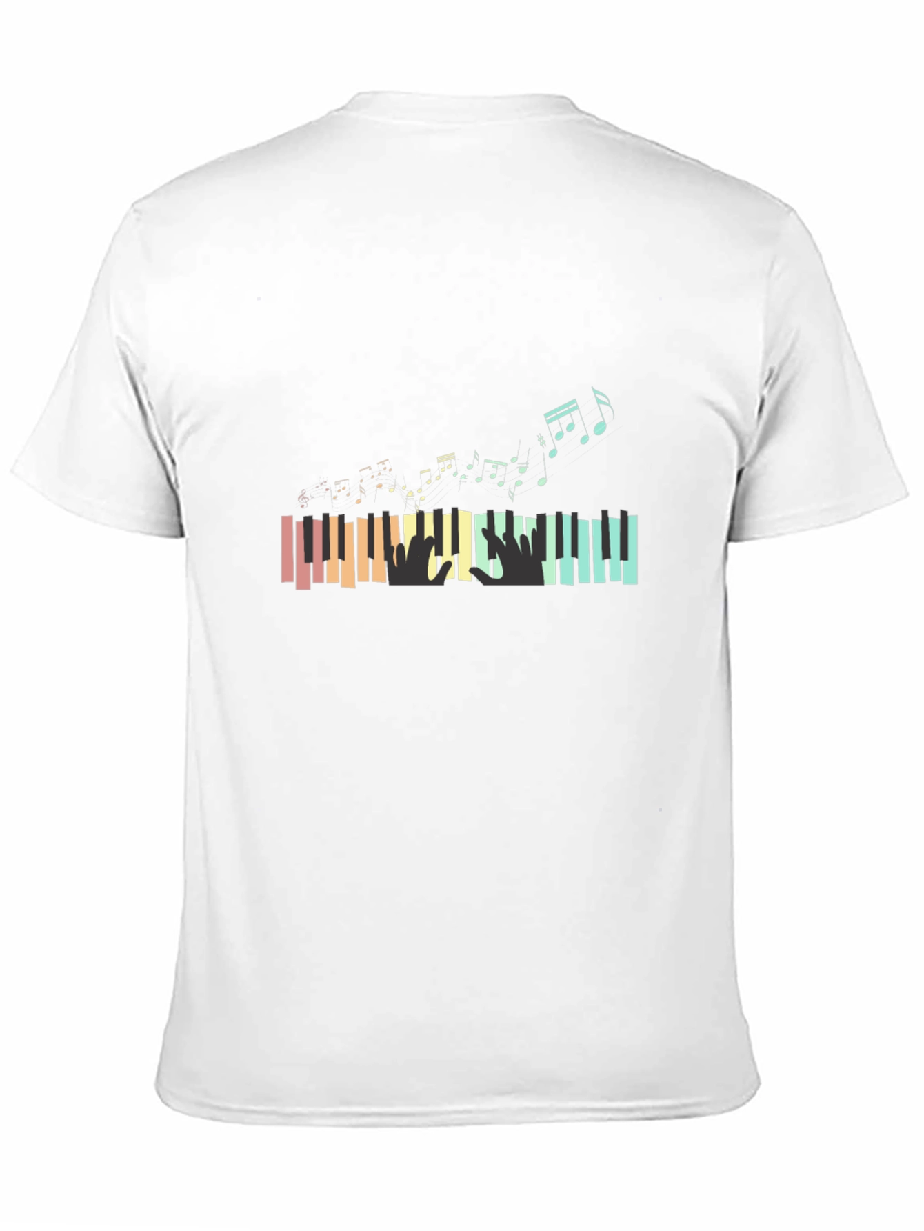 Piano Keys & Music Notes Graphic T-Shirt