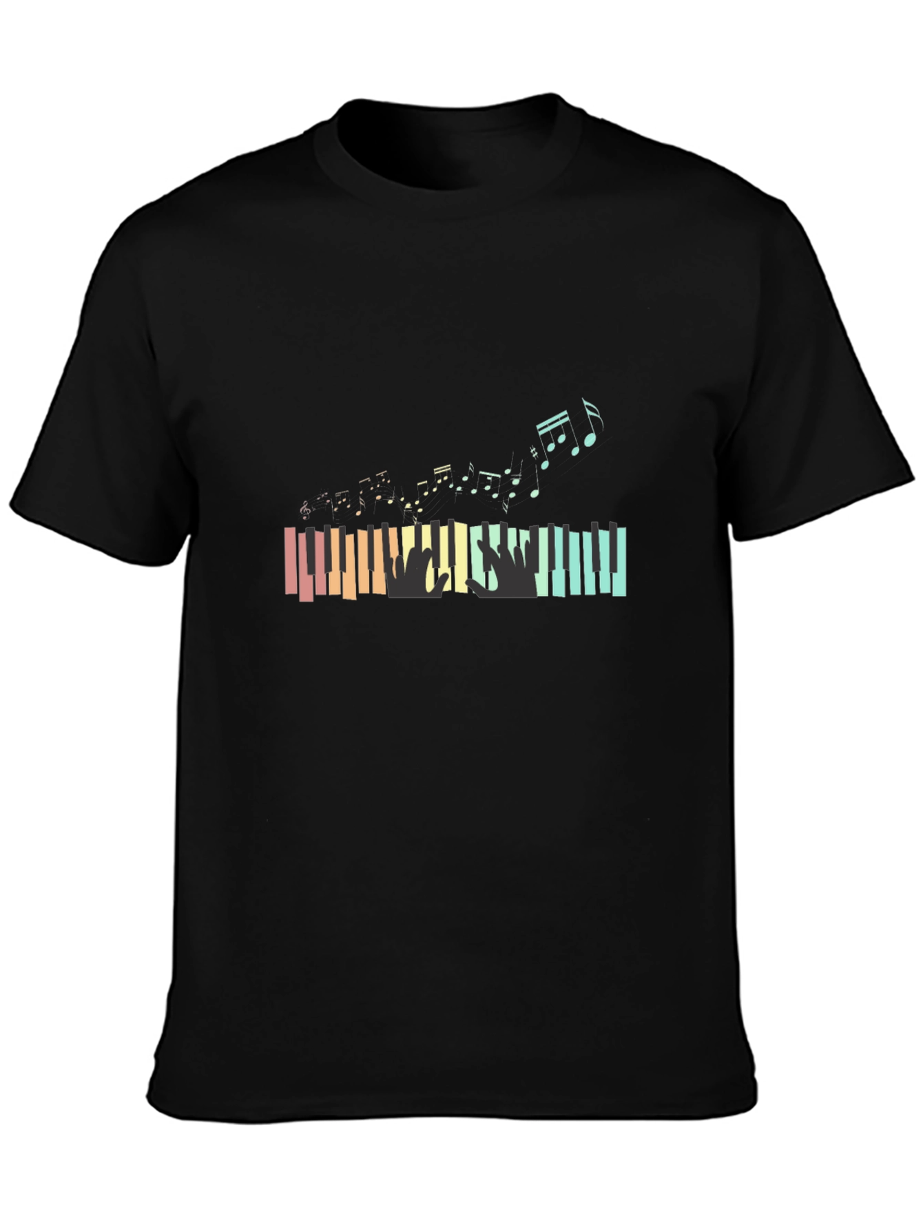 Piano Keys & Music Notes Graphic T-Shirt