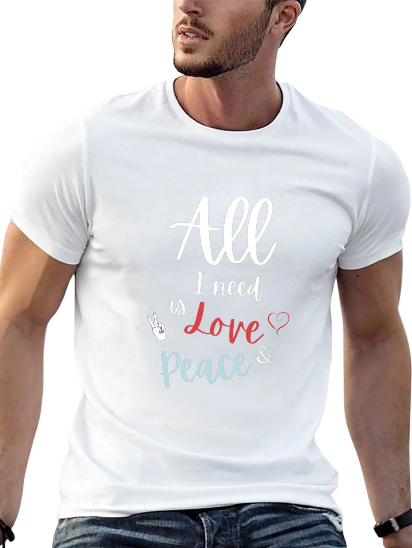 All I Need Love & Peace Black T-Shirt
