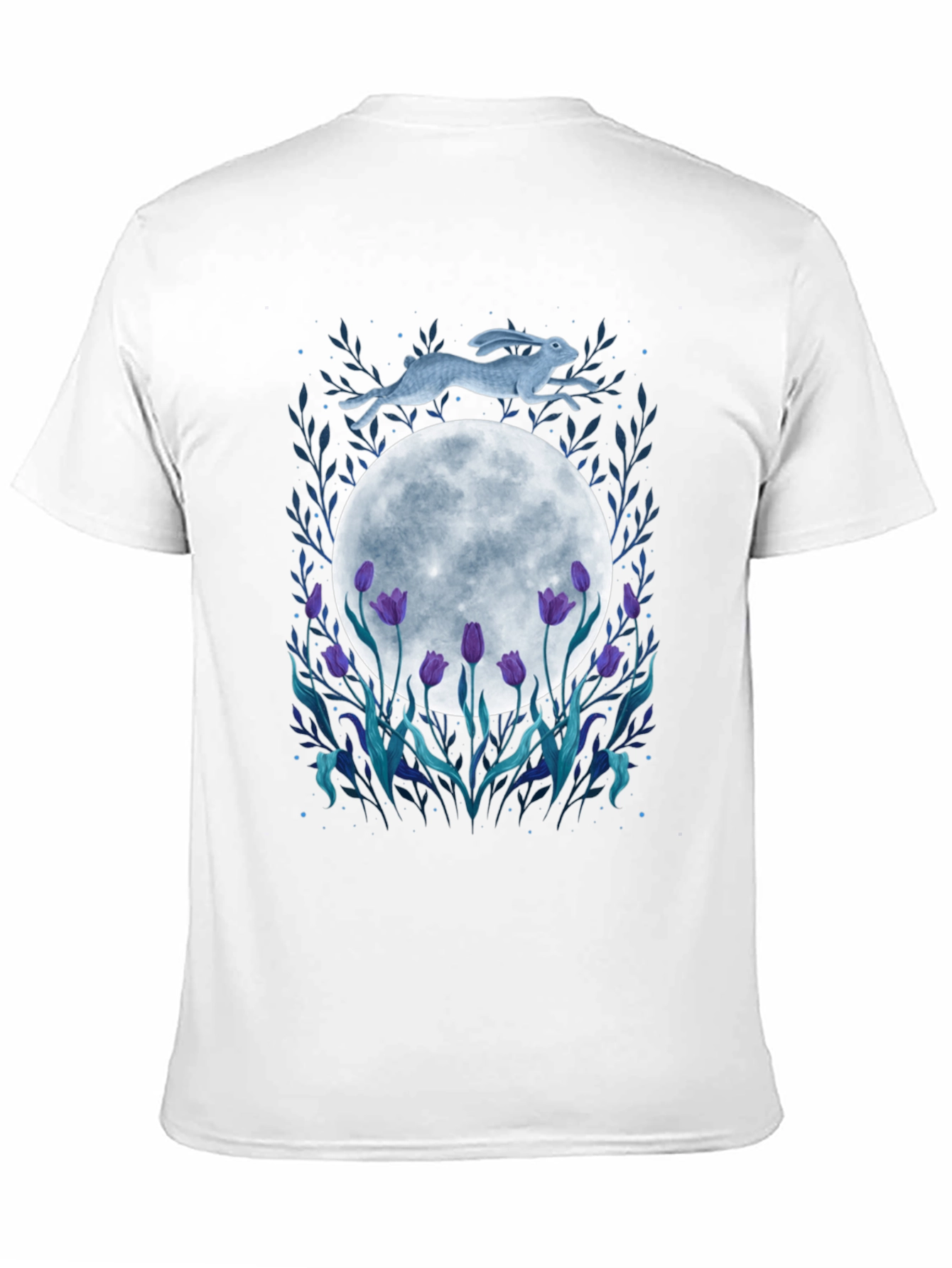 Moon Hare Tulip Graphic Tee - Unique Design