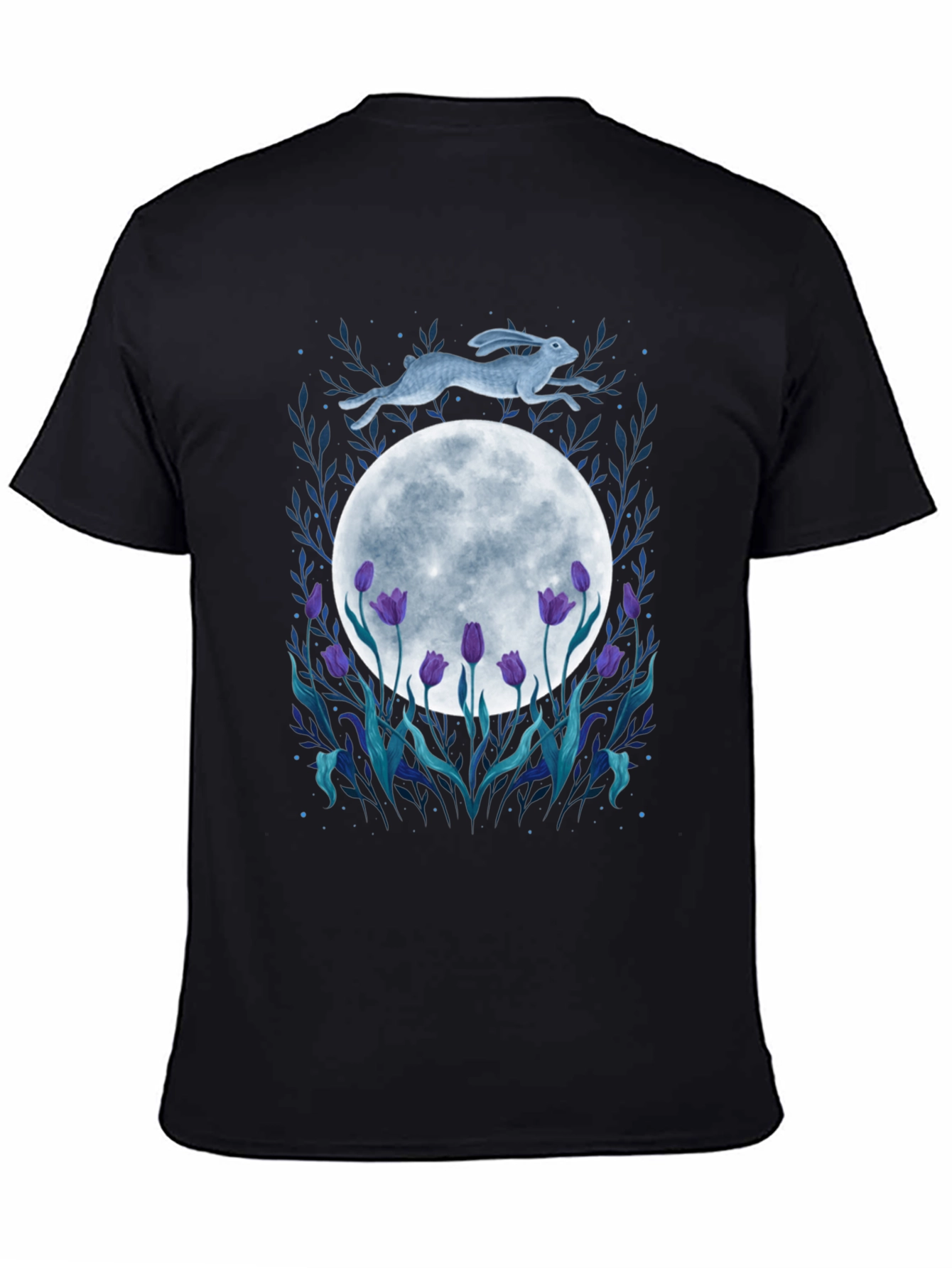 Moon Hare Tulip Graphic Tee - Unique Design