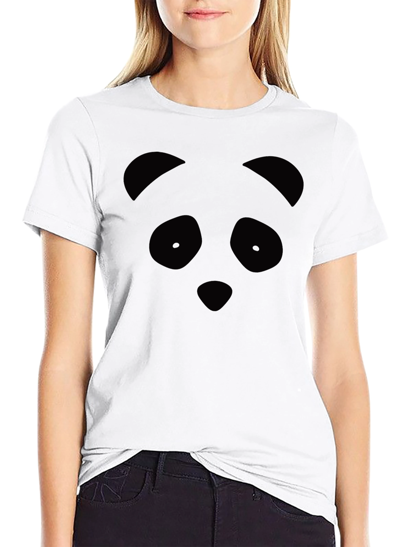 Panda Face Graphic Tee - Black Unisex T-Shirt