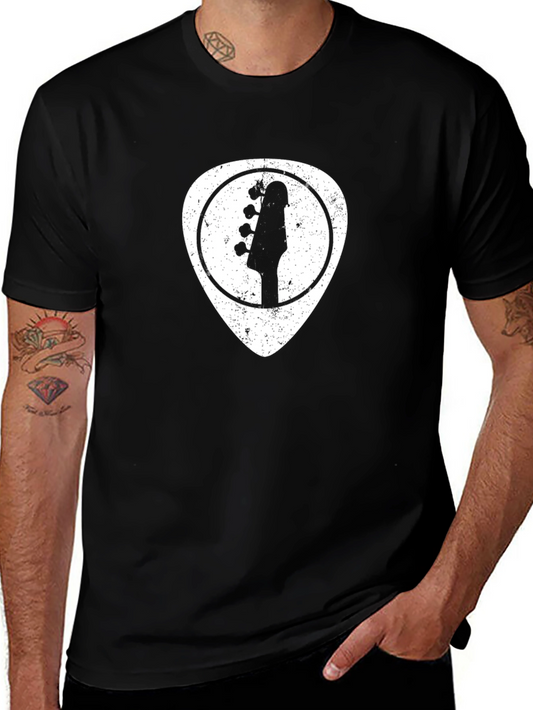 Guitar Pick Graphic T-Shirt - Black