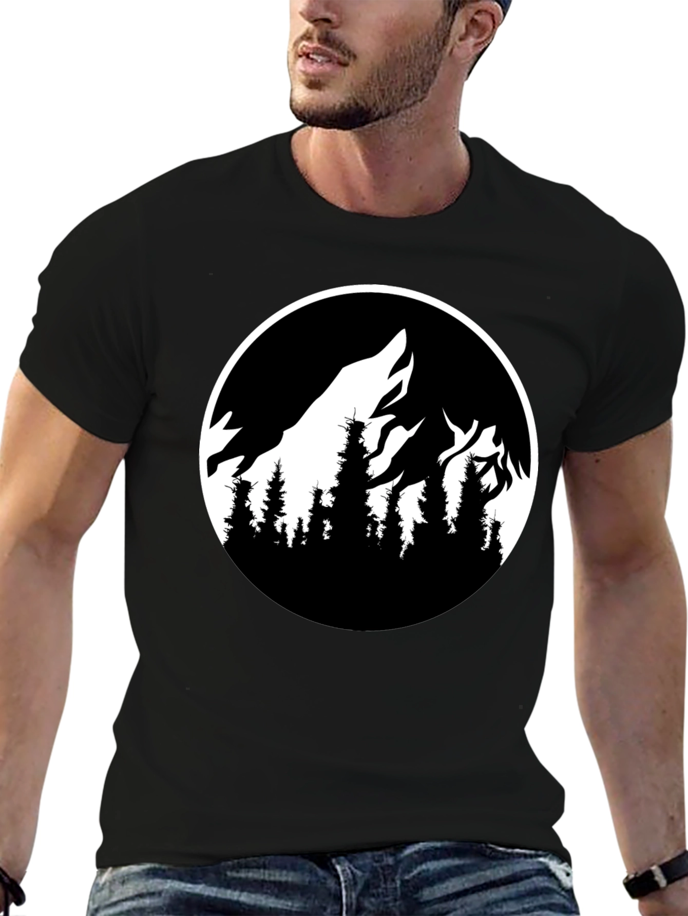 Mountainscape Graphic Black T-Shirt